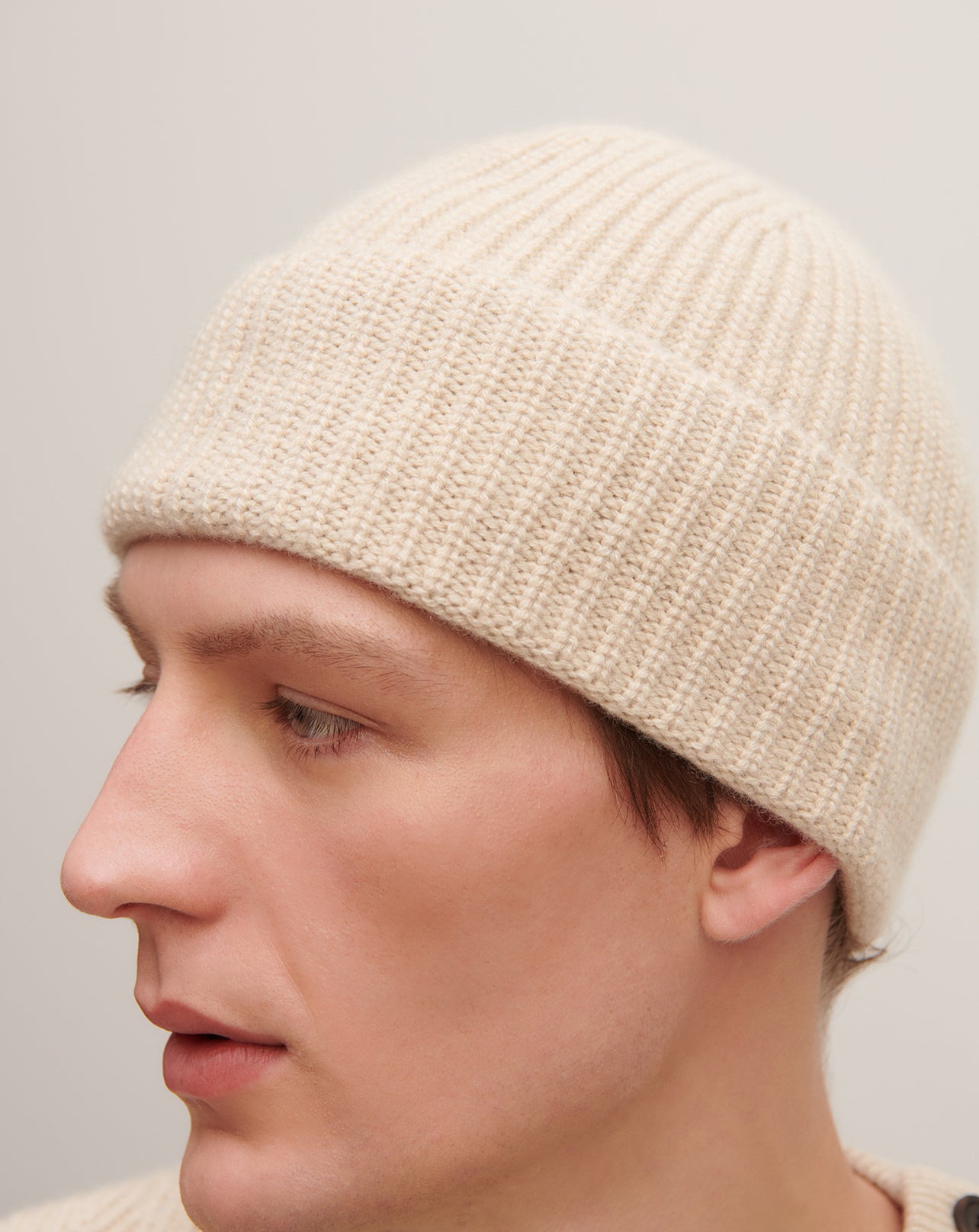 Ribbed hat in Cachemire Women oat beige | Eric Bompard