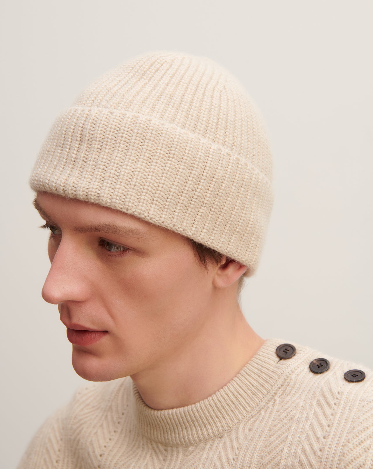 Bonnet à côtes-AVOINE-100% cachemire