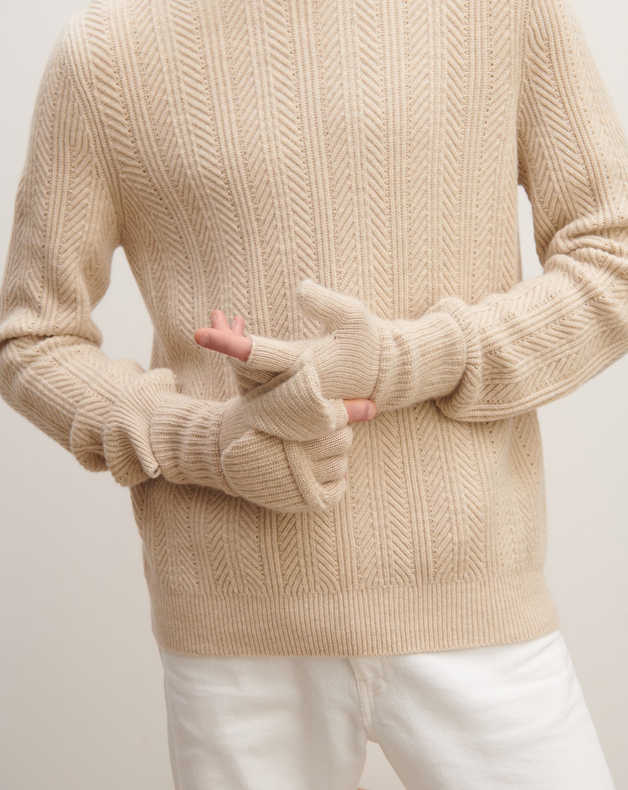 Mitaines à rabat-AVOINE-100% cachemire