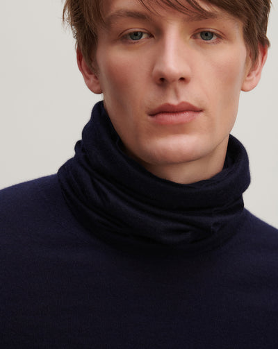 Tour de cou ultrafin-MARINE-70% cachemire 30% soie