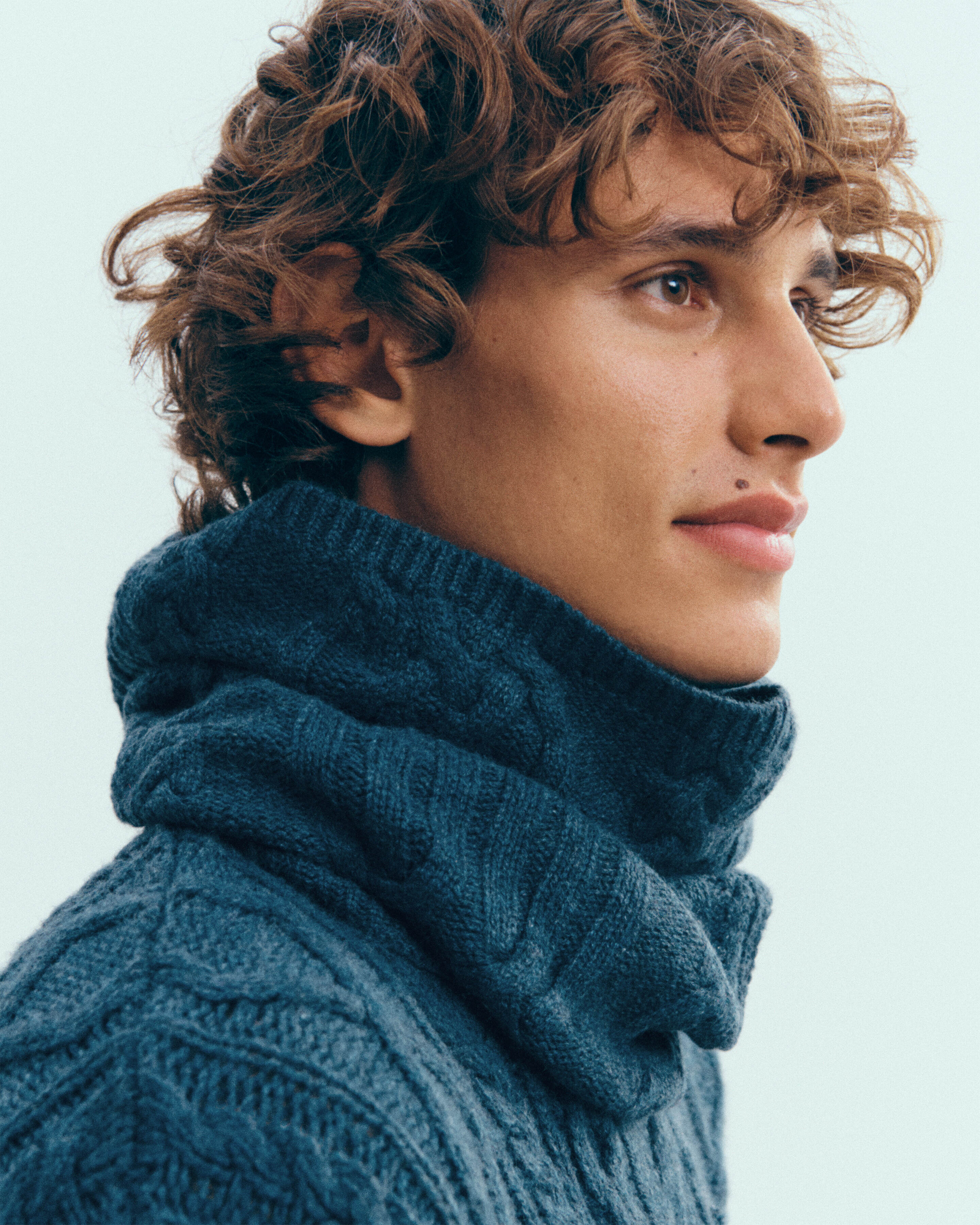 Tour de cou à torsades les 40 ans-BLEU CALYPSO-100% cachemire