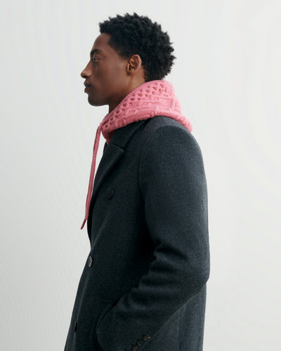 Cagoule à torsades-ROSE CAMEO-100% cachemire