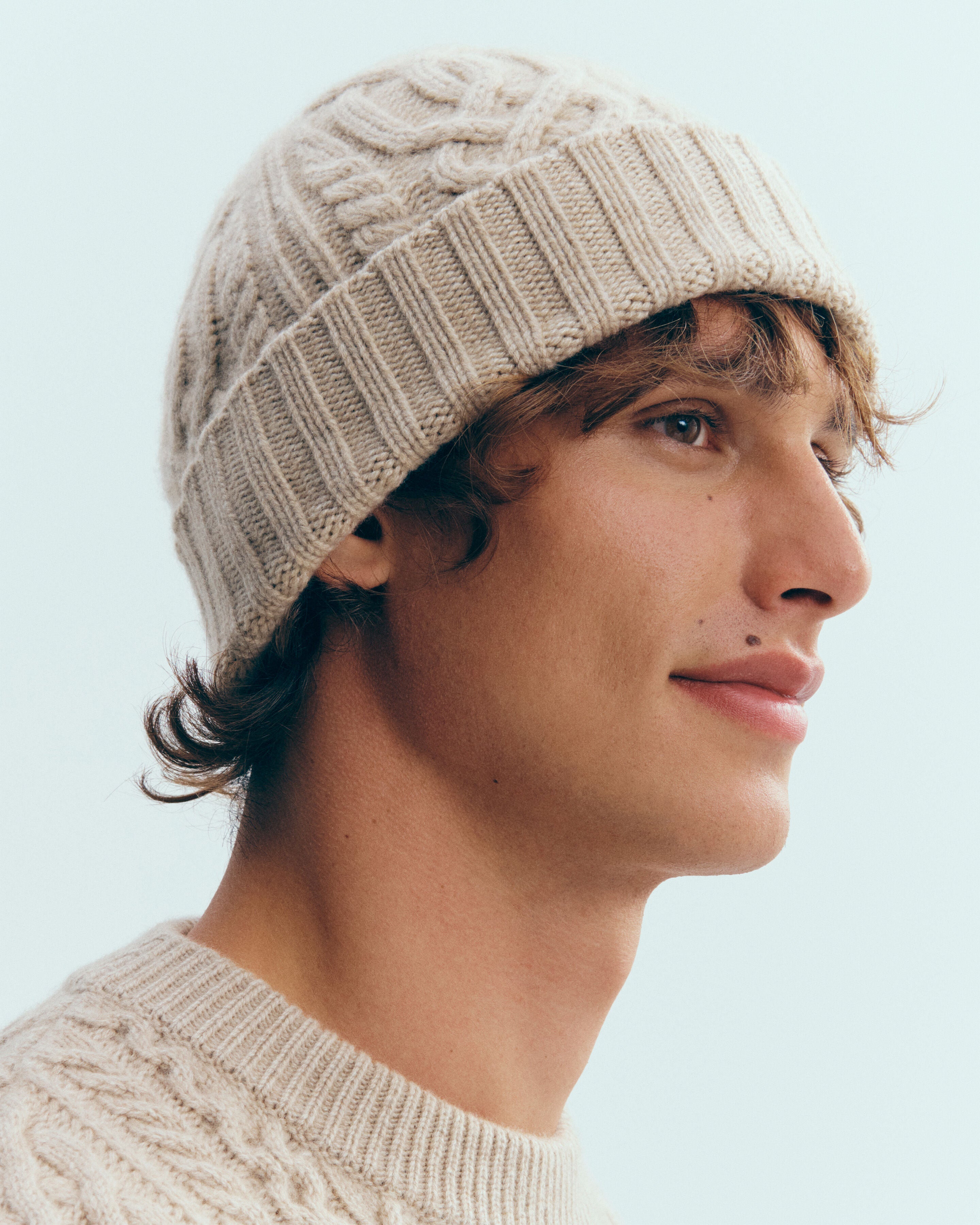 Bonnet à torsades-GALET-100% cachemire