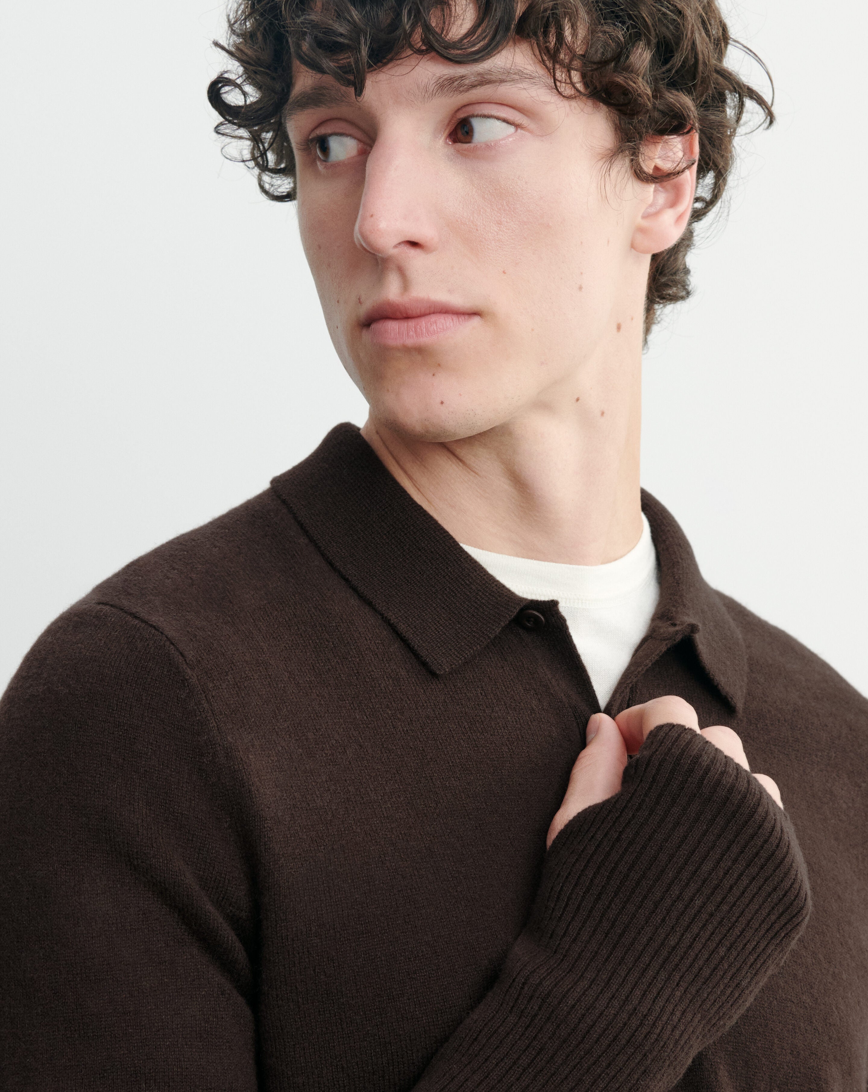 Mitaines courtes à côtes-CHOCOLAT-100% cachemire