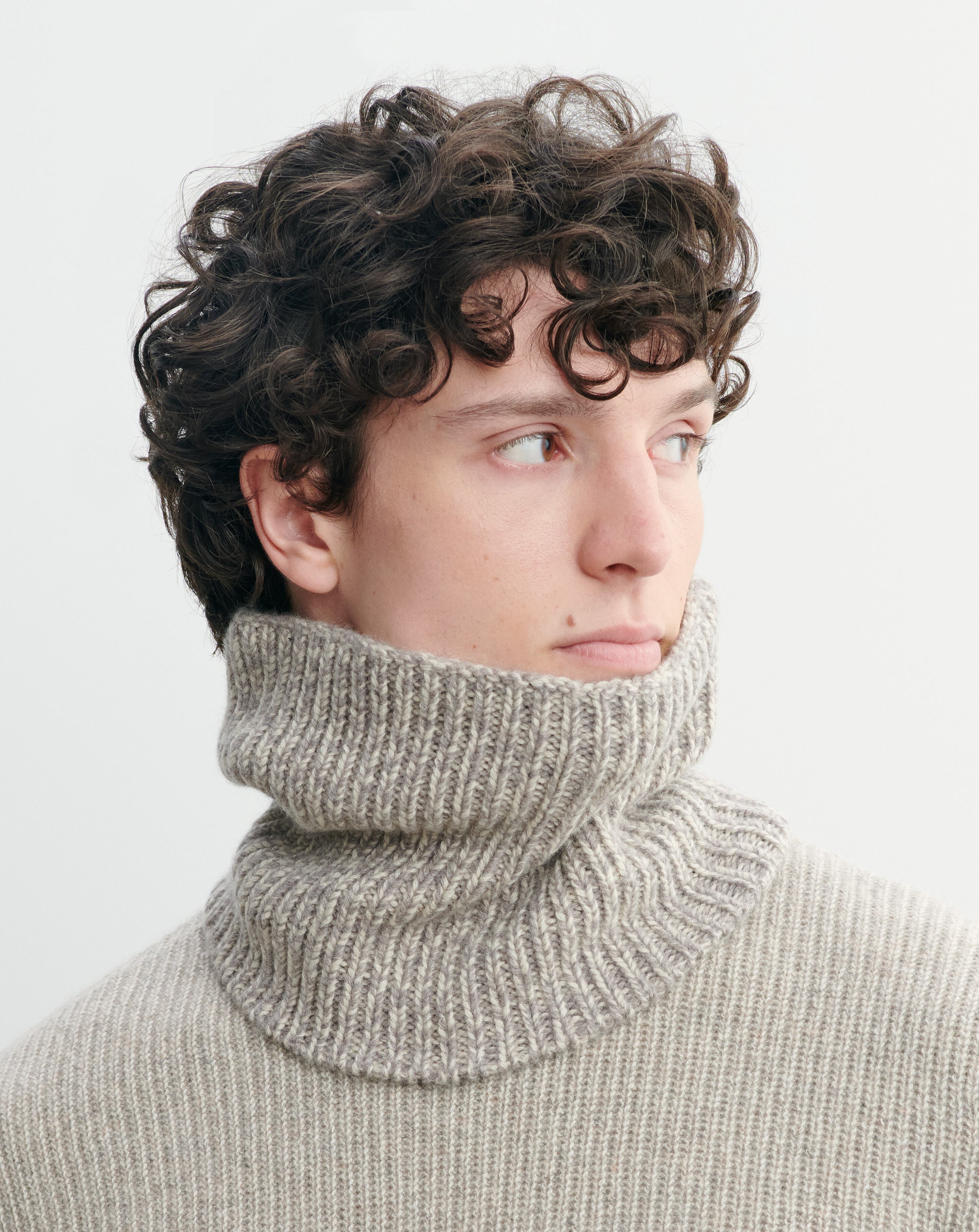 Marl snood in Cashmere Mix oat beige/millet | Eric Bompard