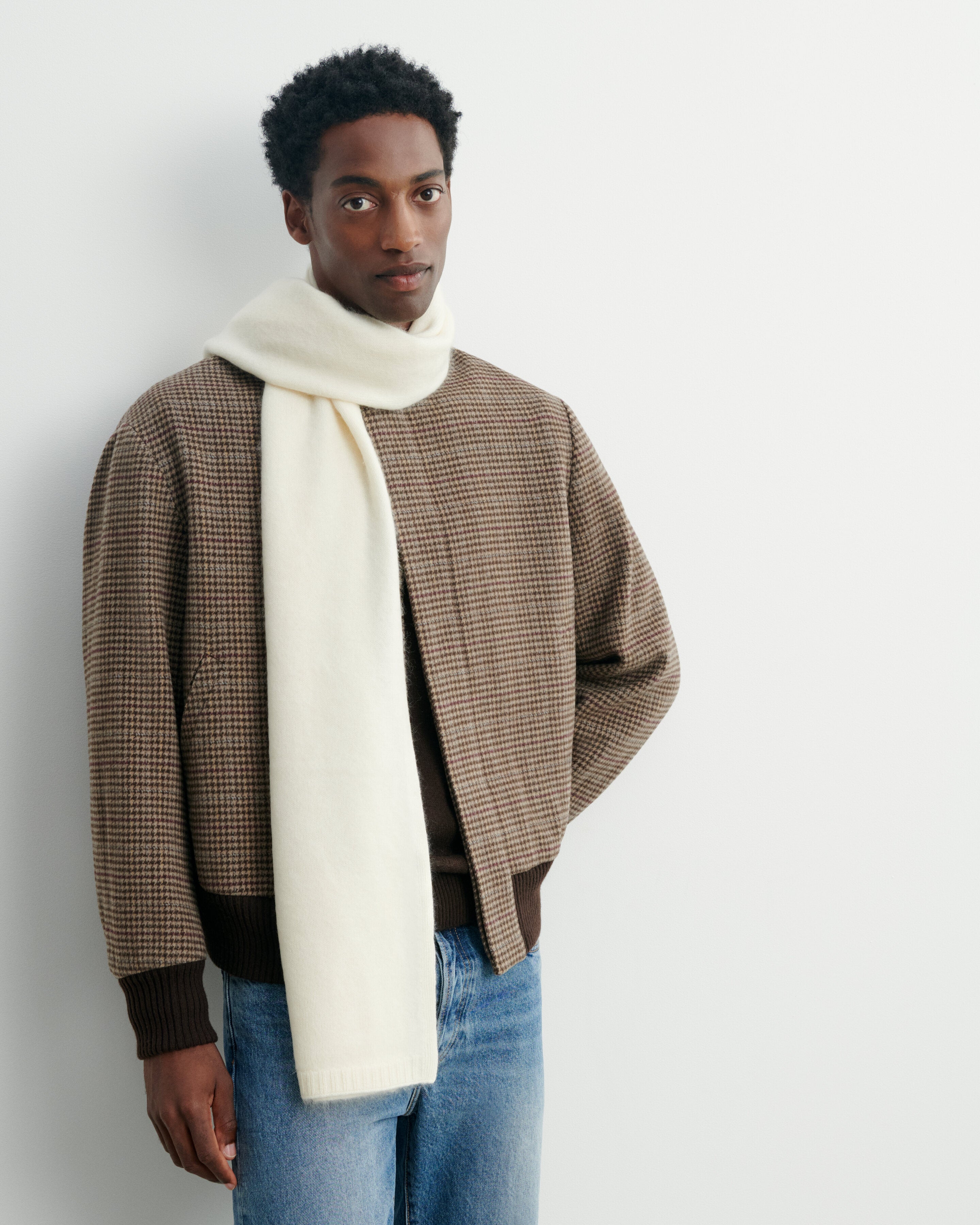 Echarpe cachemire brossé Naturel