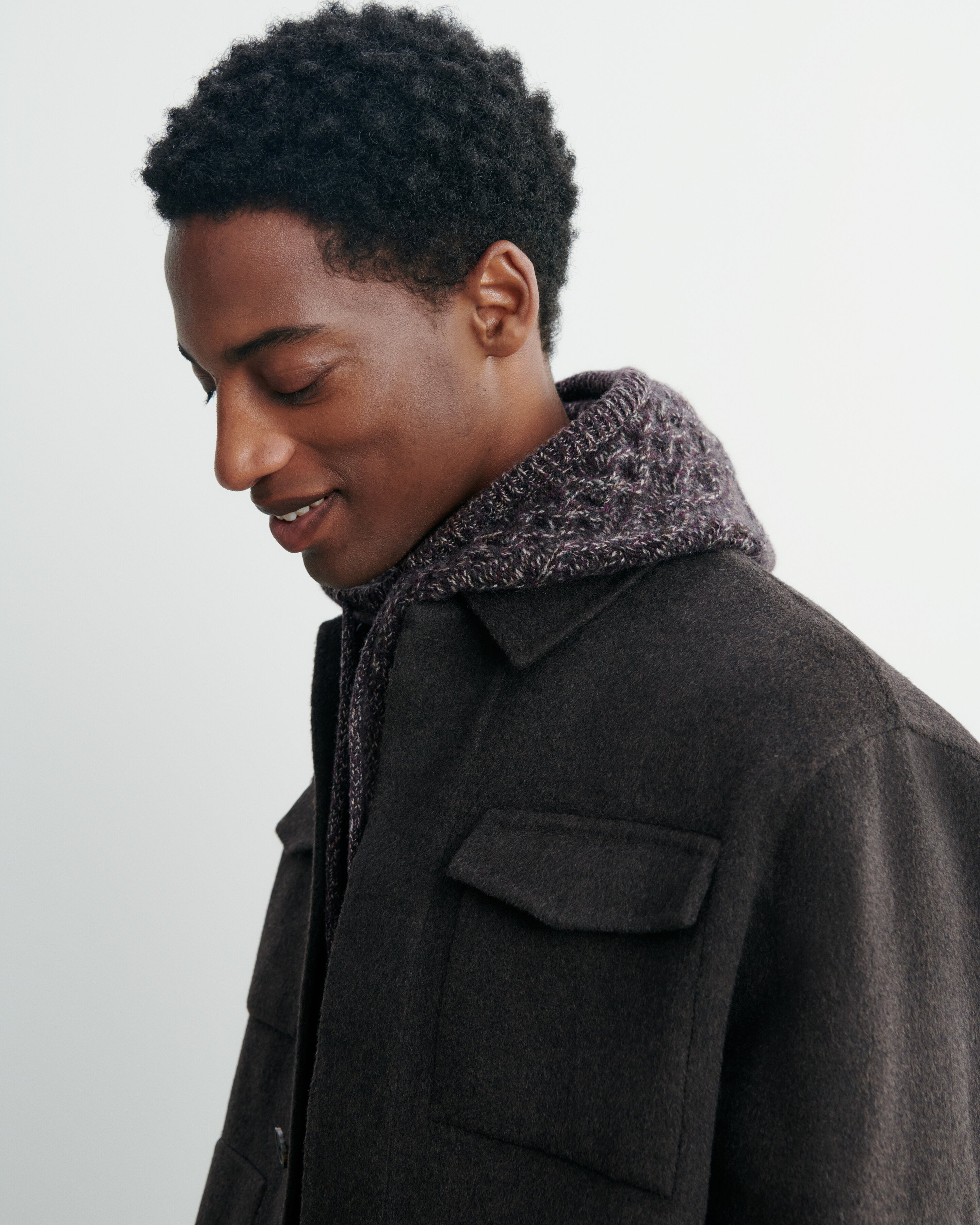 Cagoule moulinée Chocolat/charbon/millet/mure