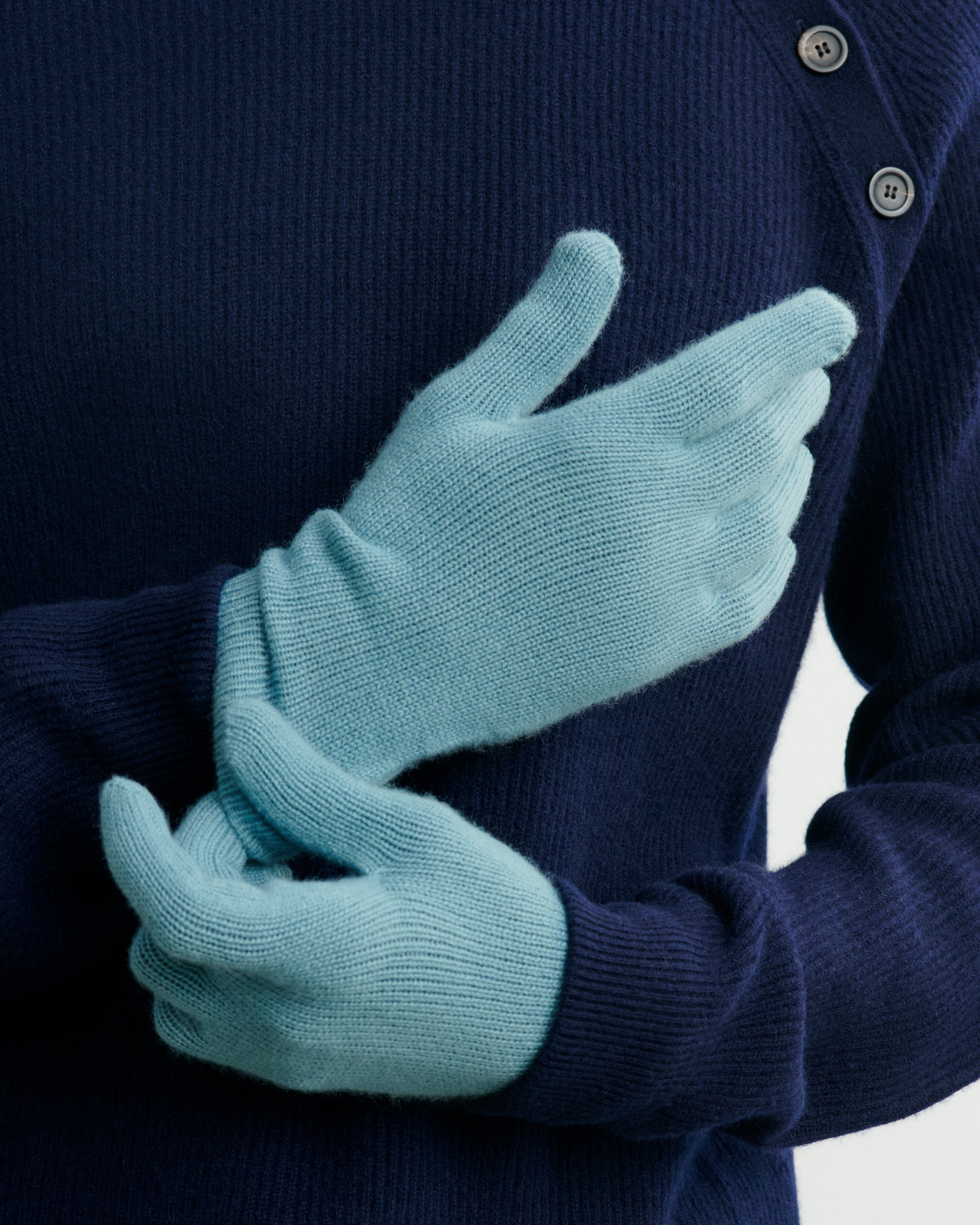 Gants homme-BLEU ARCHIPEL-100% cachemire