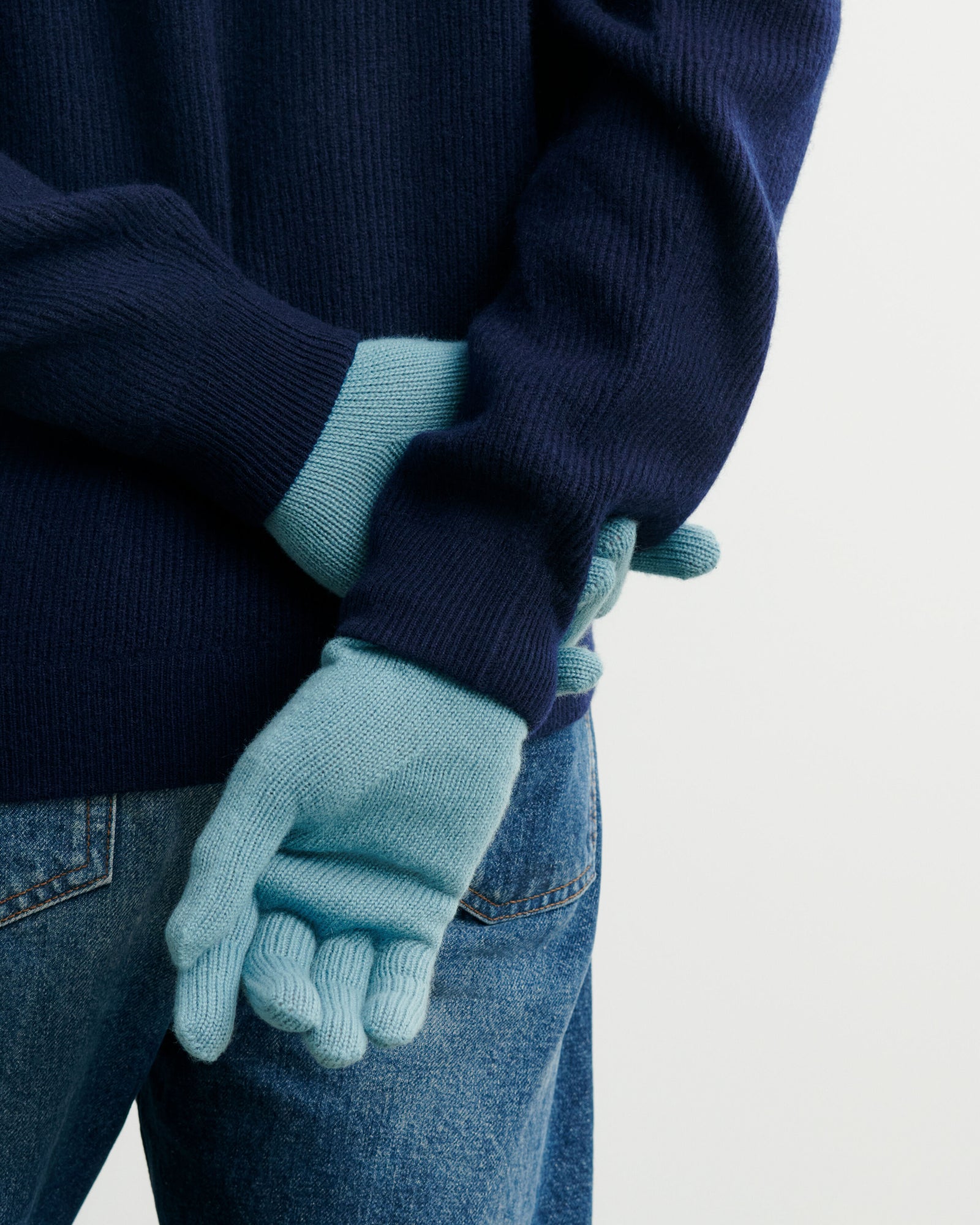 Gants homme-BLEU ARCHIPEL-100% cachemire