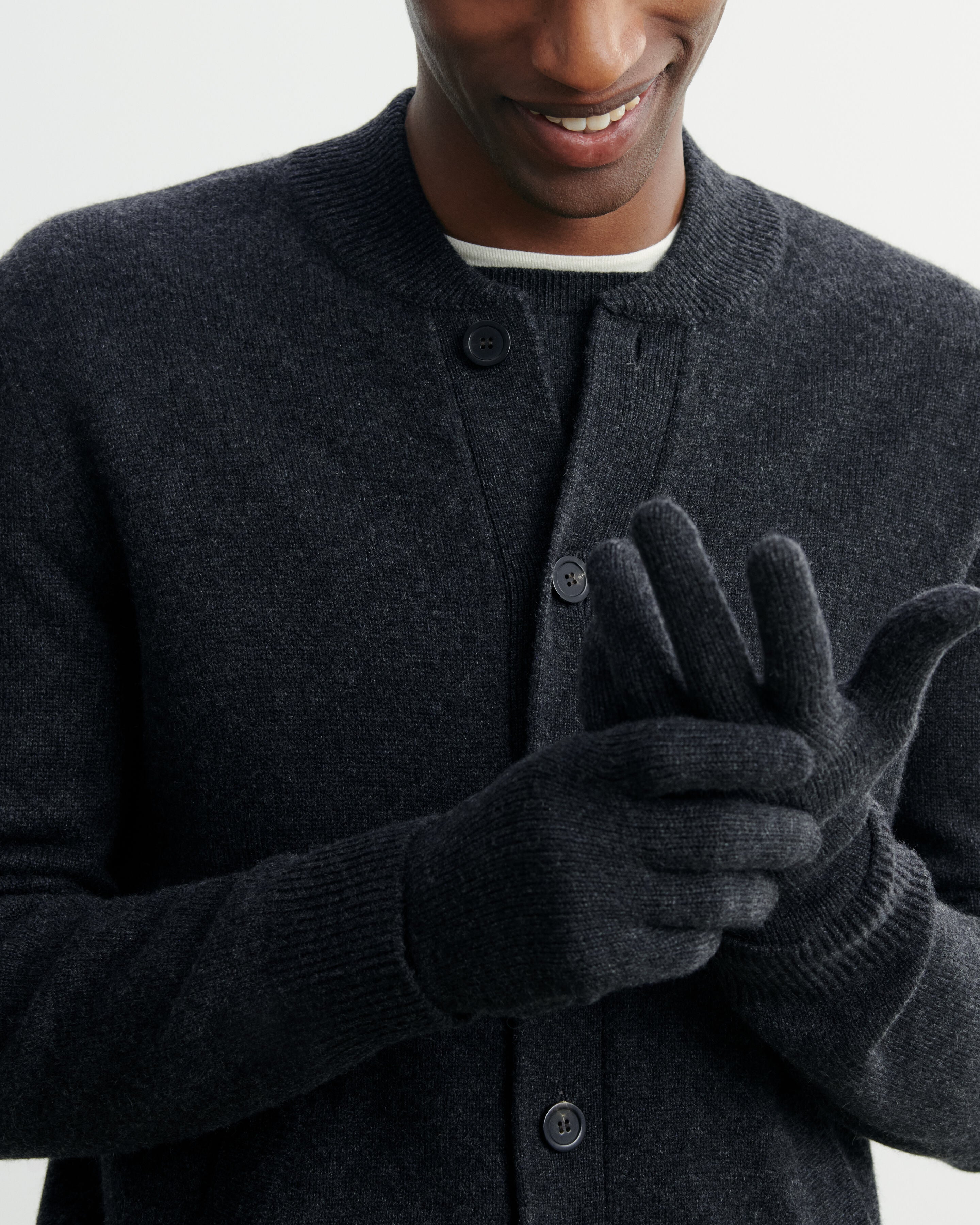 Gants homme-CHARBON-100% cachemire