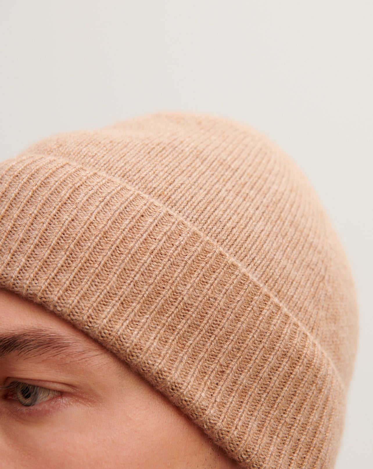 Bonnet classique-CARAMEL-100% cachemire