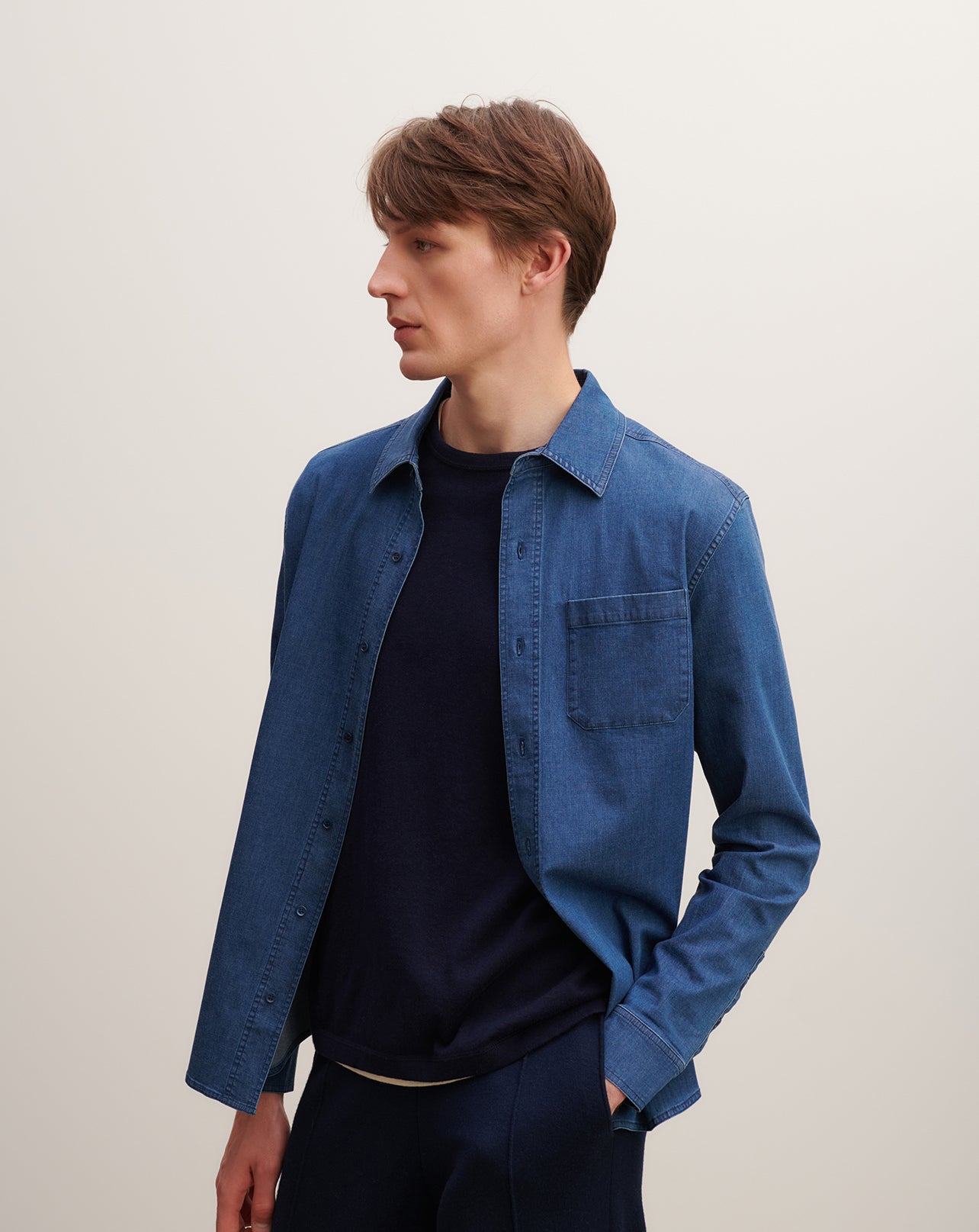 Chemise denim ample-DENIM BLUE-98% coton 2% elasthane