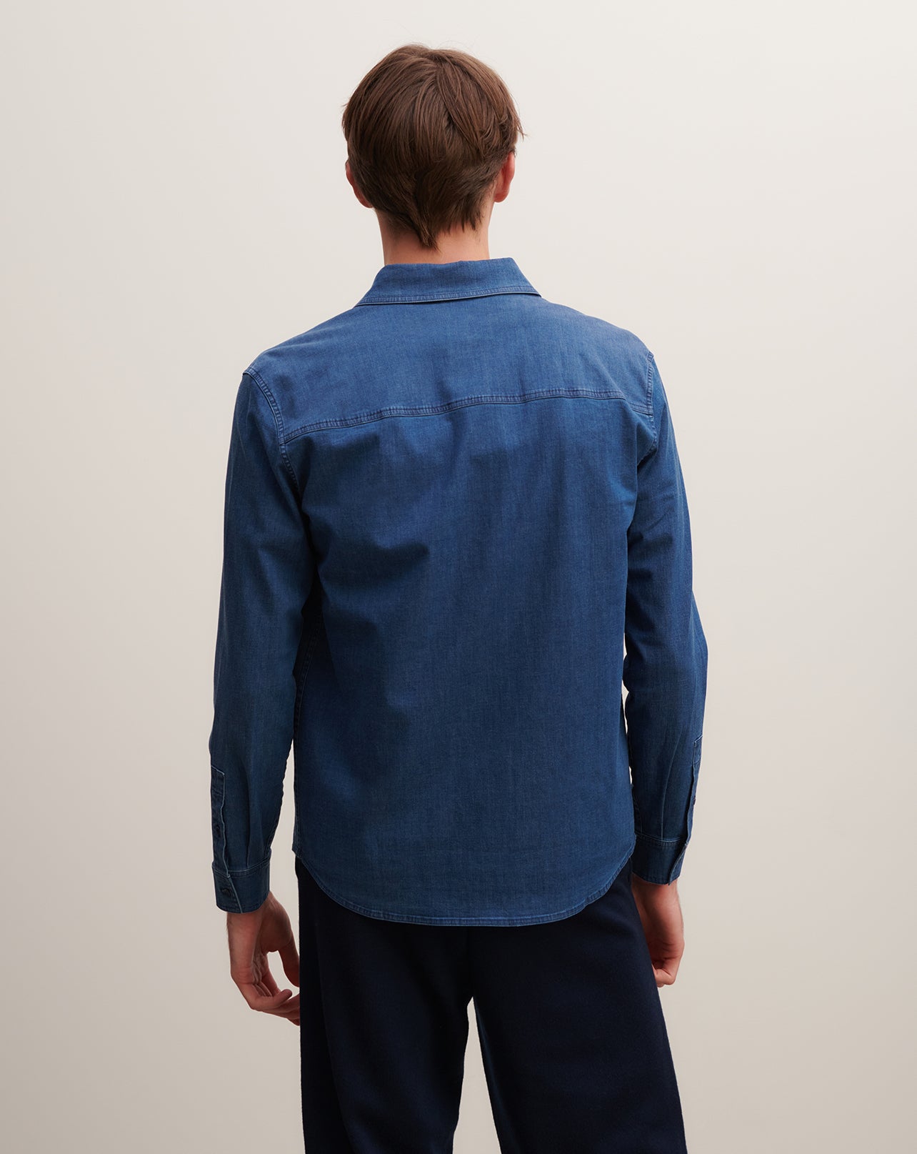 Chemise denim ample-DENIM BLUE-98% coton 2% elasthane