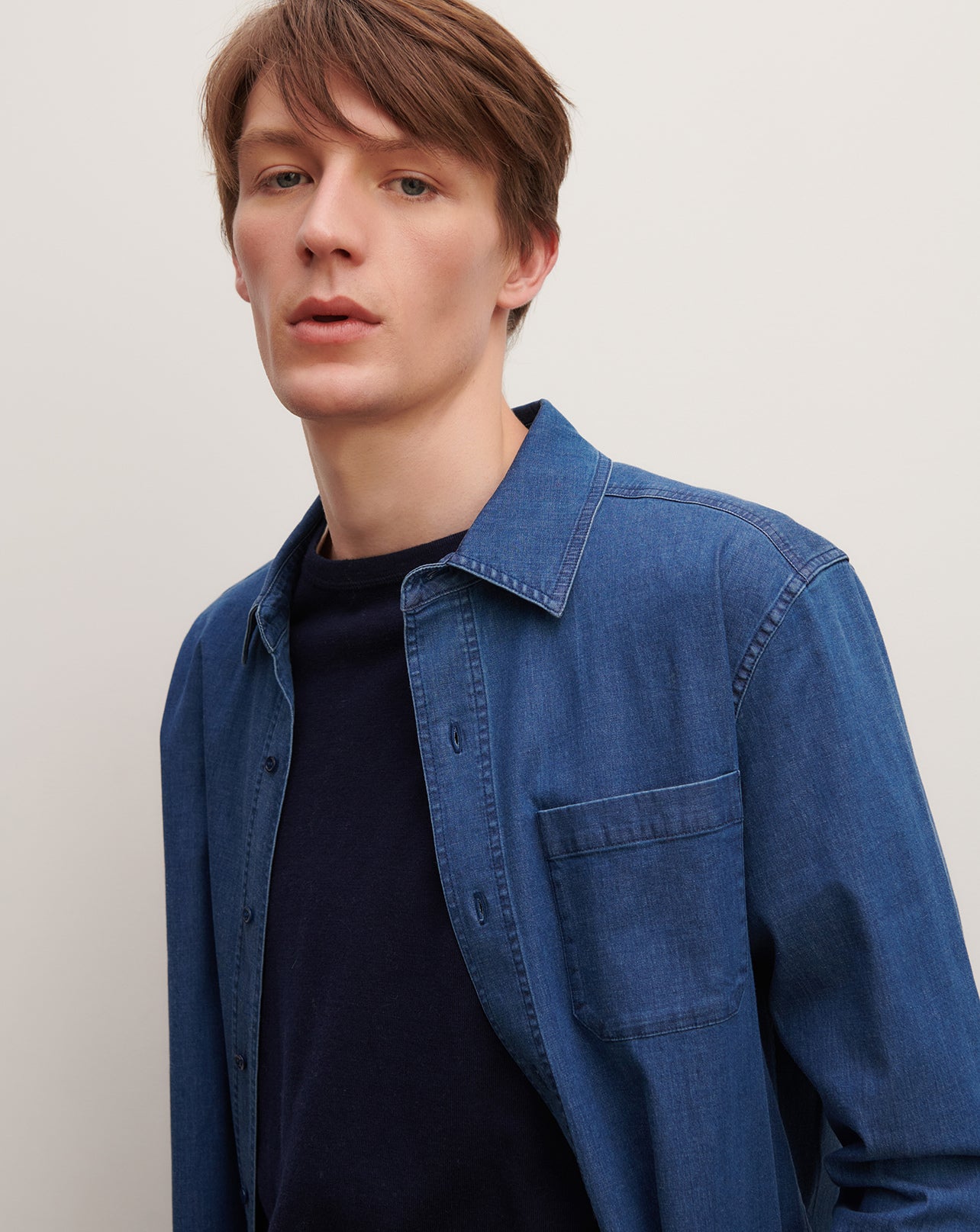 Chemise denim ample-DENIM BLUE-98% coton 2% elasthane