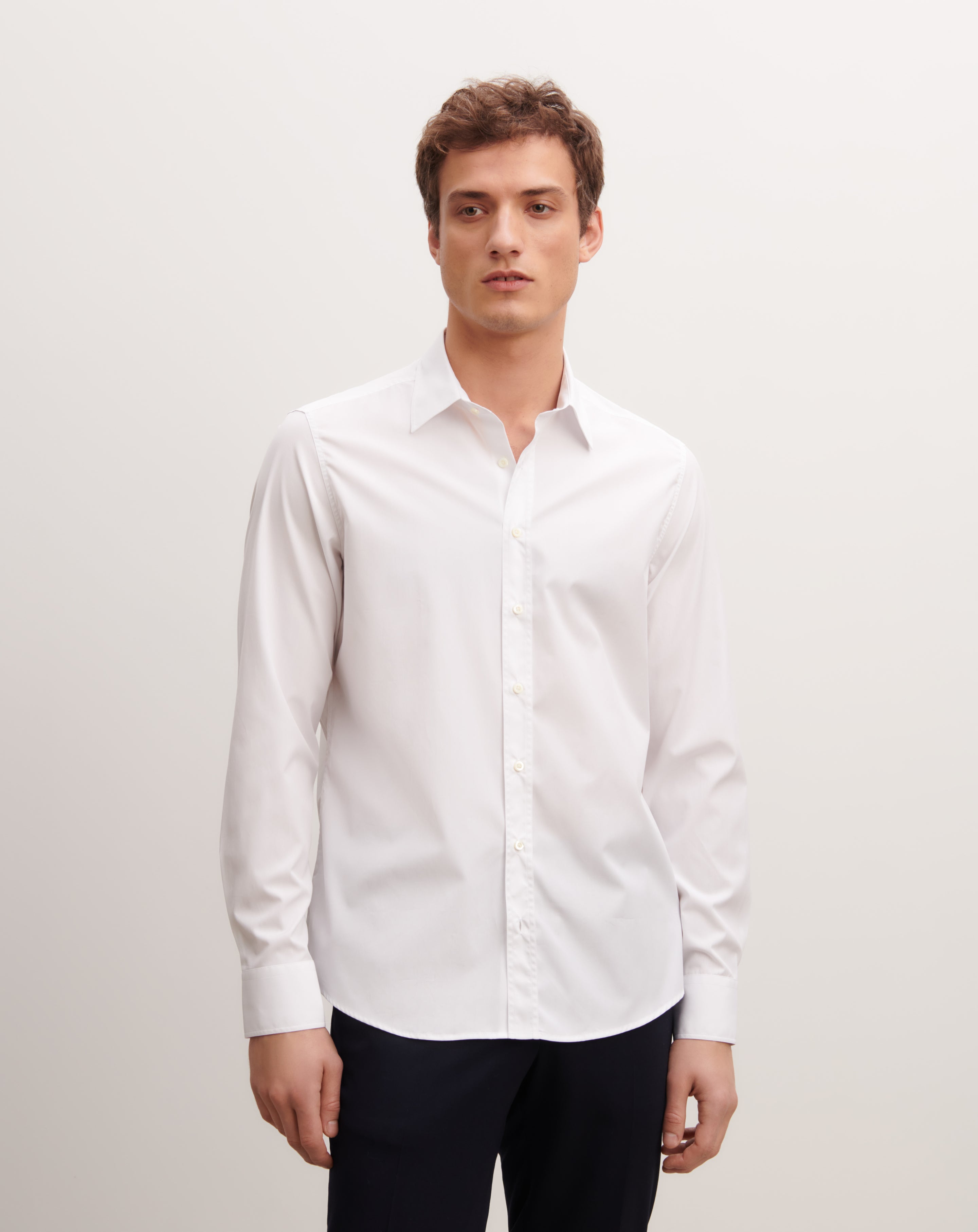 Chemise popeline ample-BLANC-100% coton