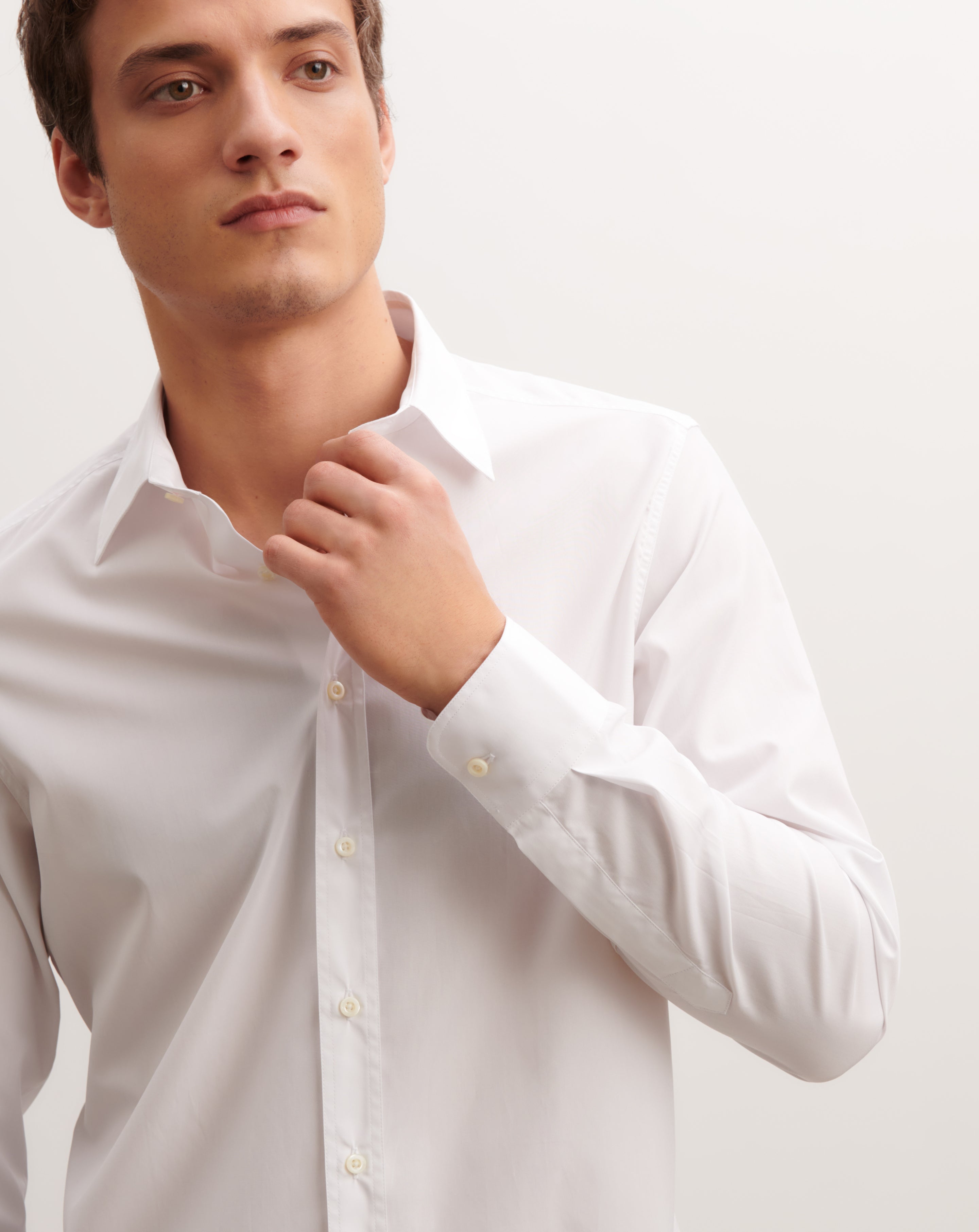 Chemise popeline ample-BLANC-100% coton