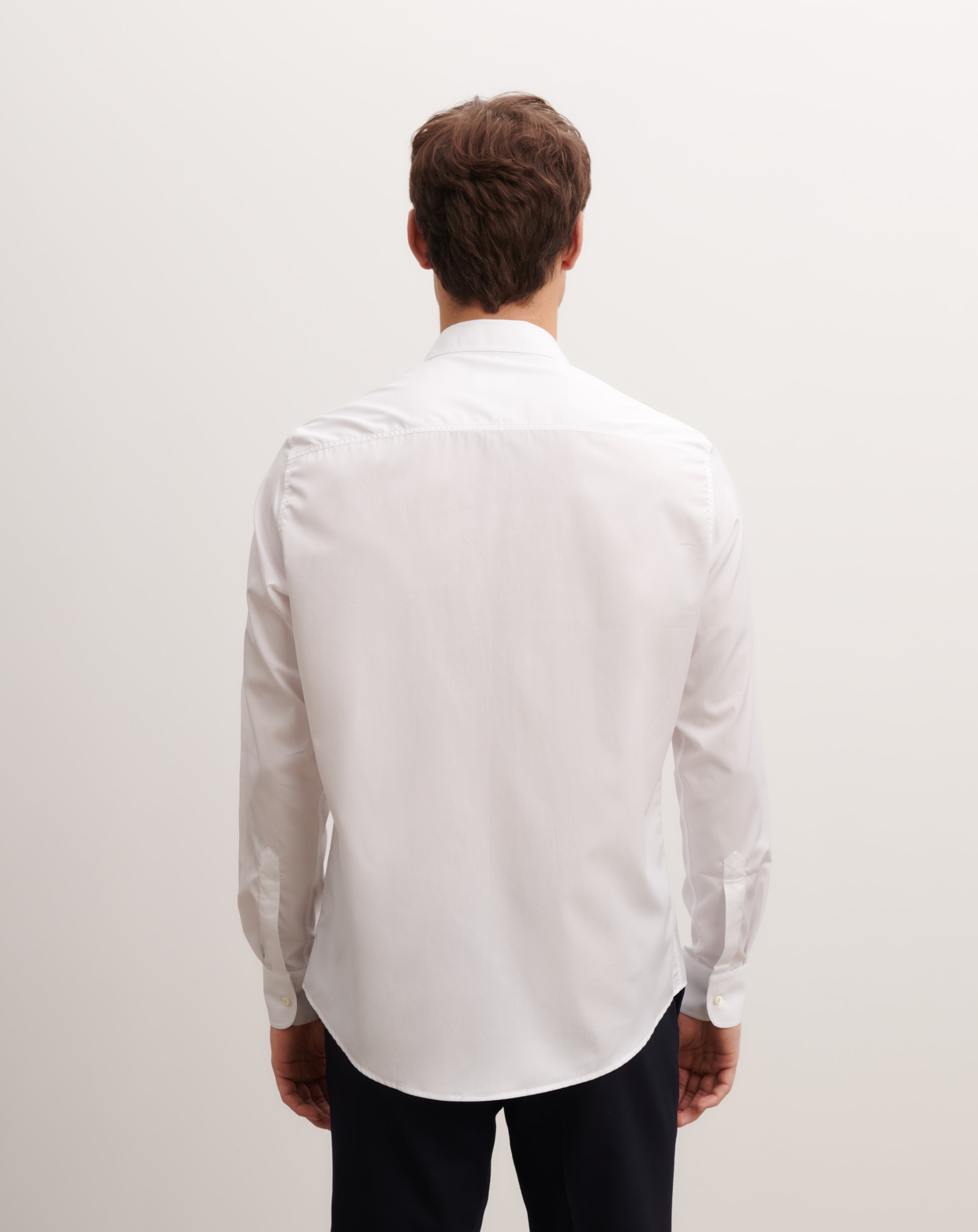 Chemise popeline ample-BLANC-100% coton