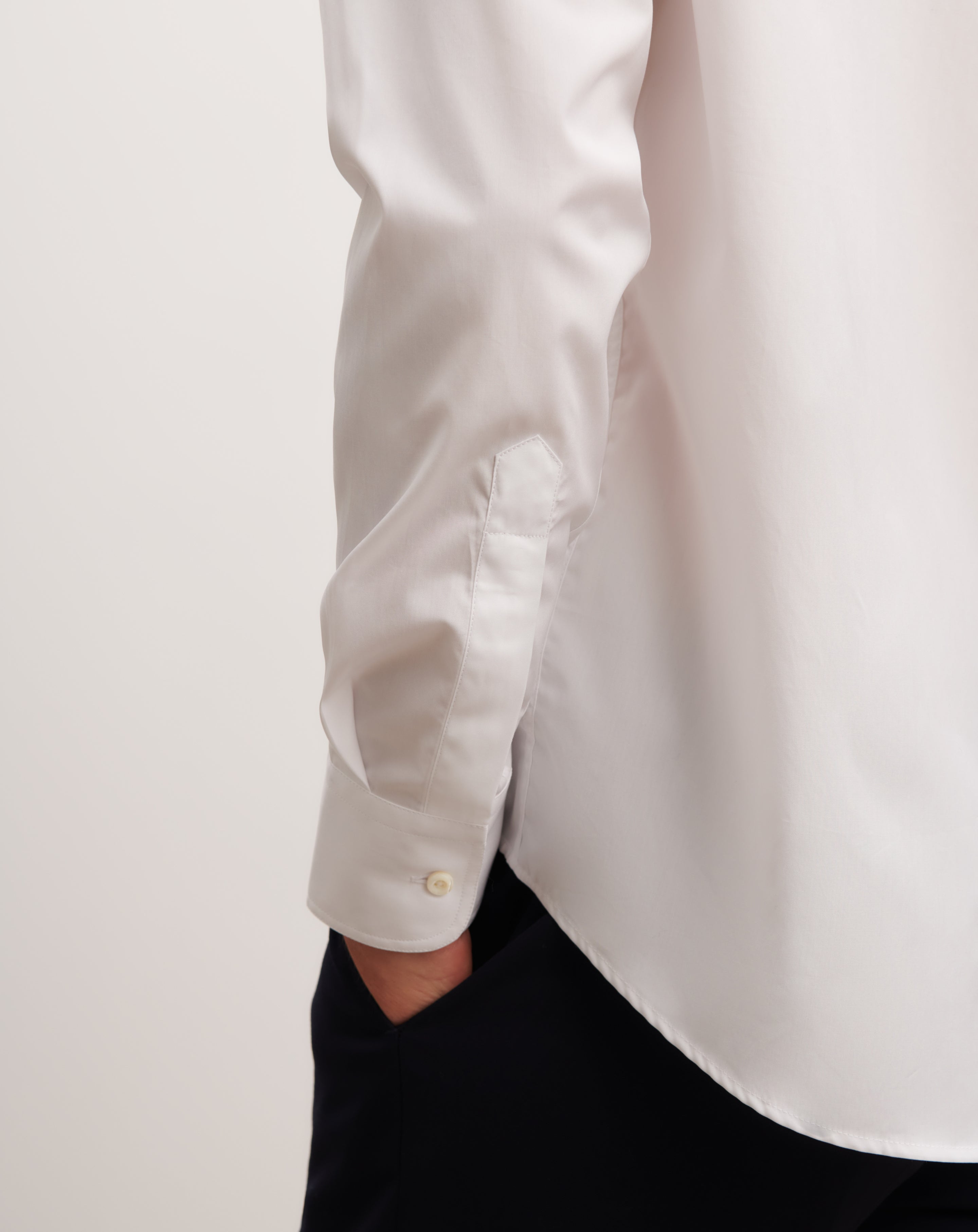 Chemise popeline ample-BLANC-100% coton