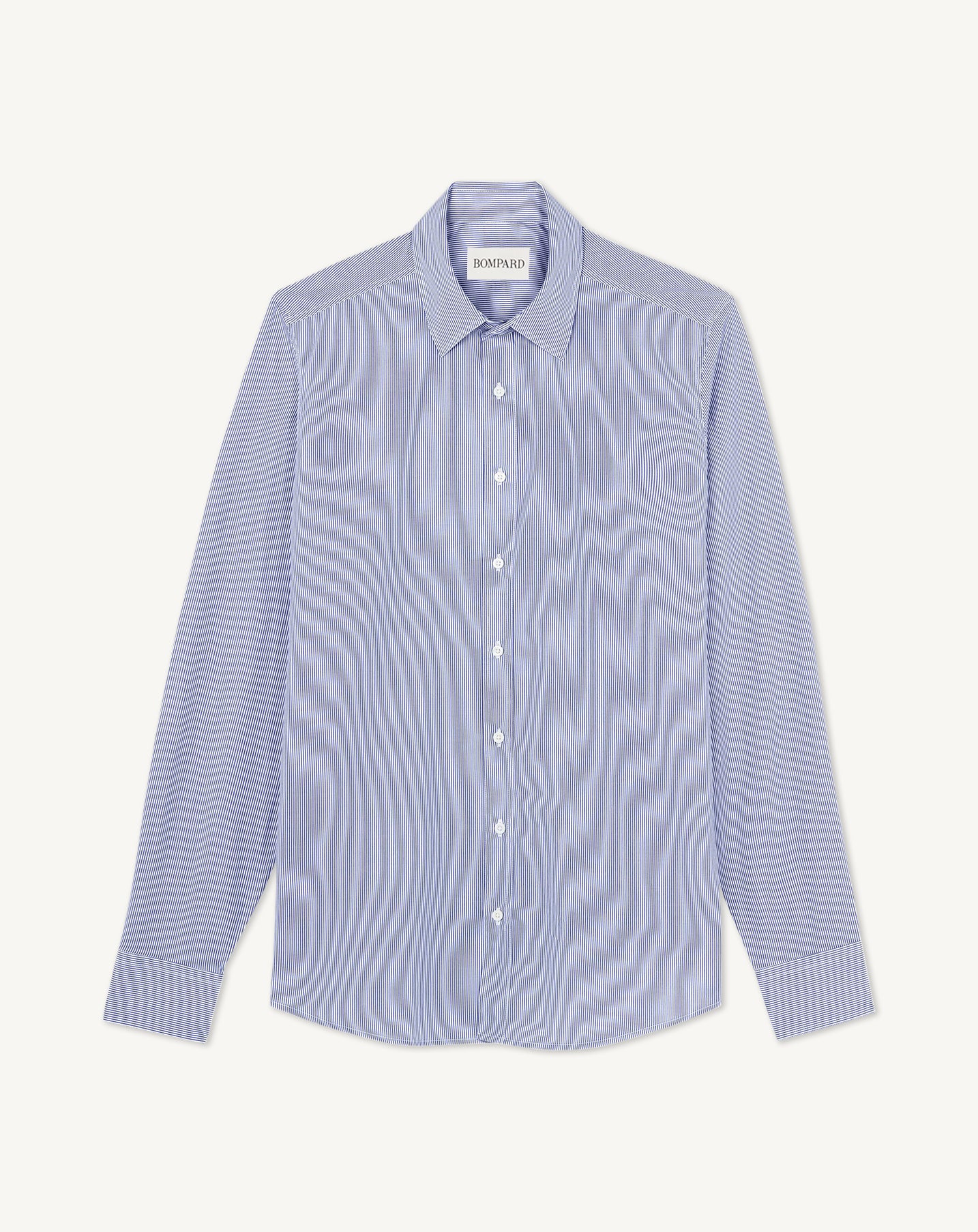 Chemise à rayures-BLANC/MARINE-100% coton