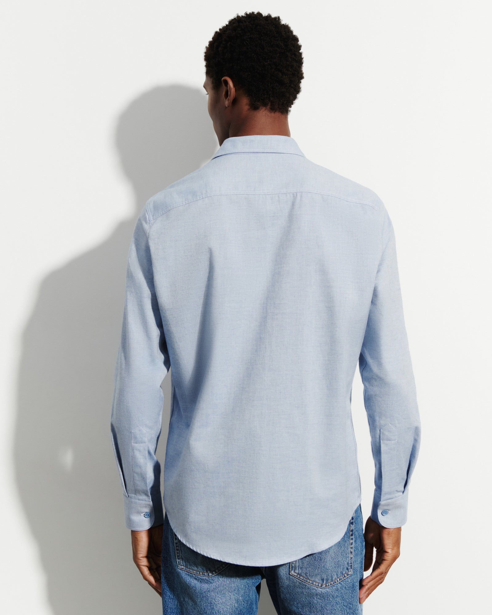Chemise ample-BLEU AGATE-95% coton 5% cachemire