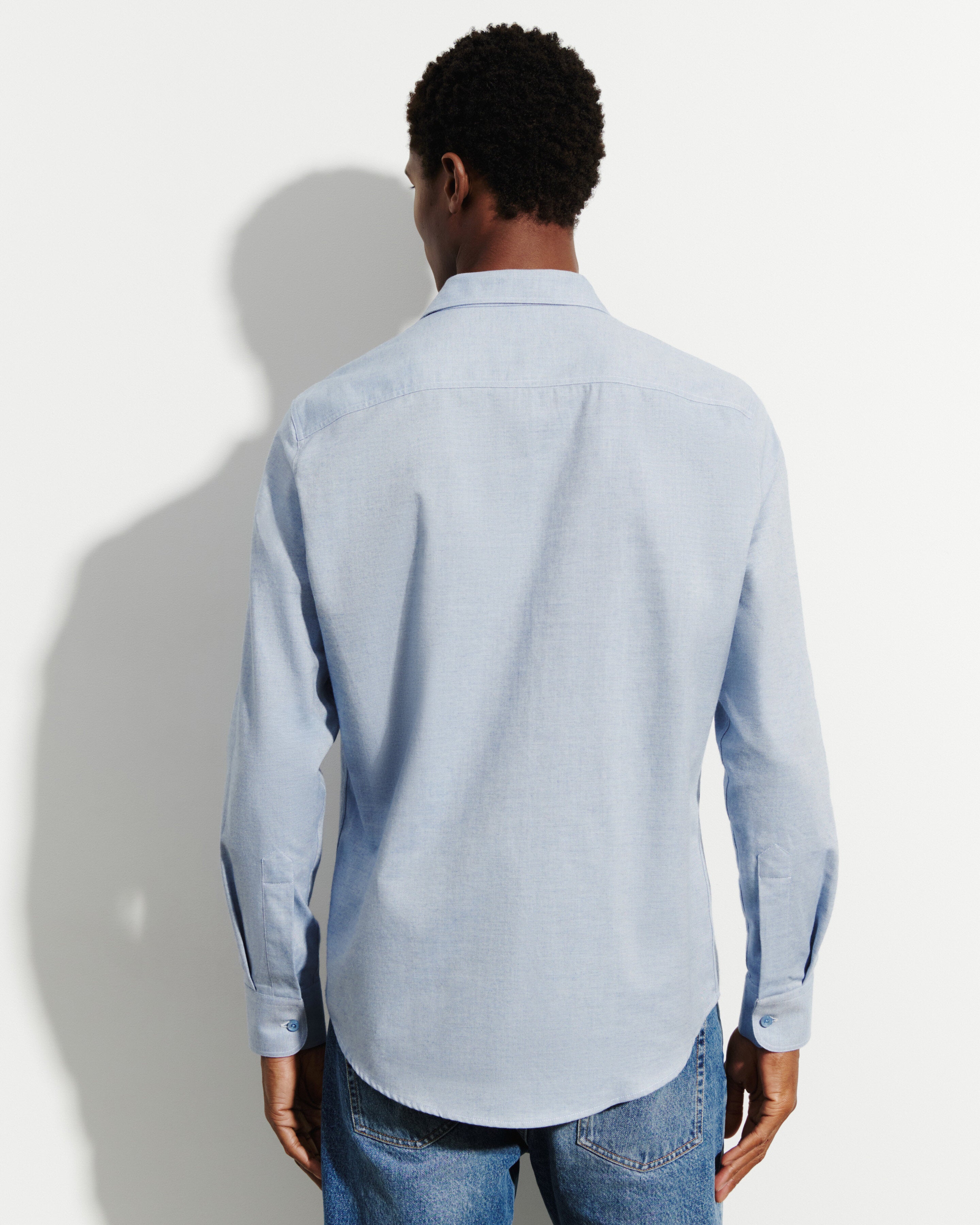 Chemise ample-BLEU AGATE-95% coton 5% cachemire