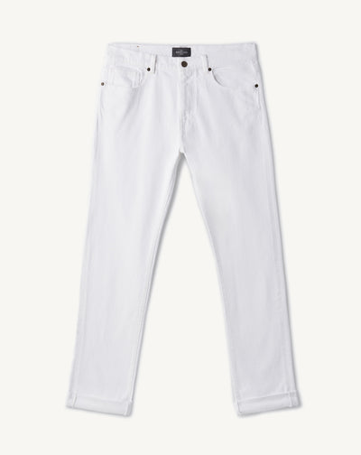 Jean denim blanc-BLANC-98% coton 2% elasthane