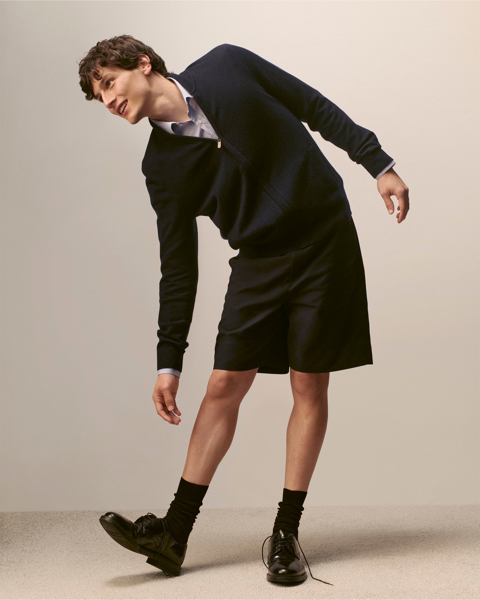 Bermuda en twill-MARINE-100% coton