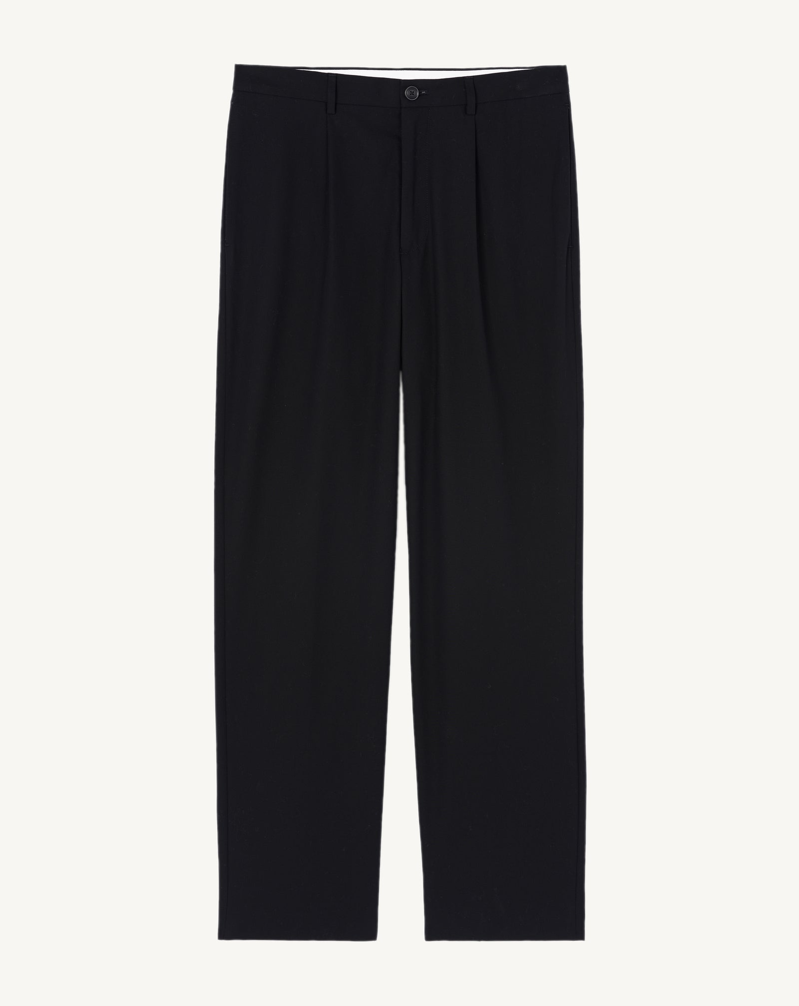 Pantalon à plis-NOIR-100% coton