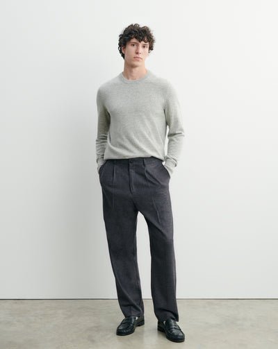 Pantalon à plis-ANTHRACITE-85% laine; 15% cachemire