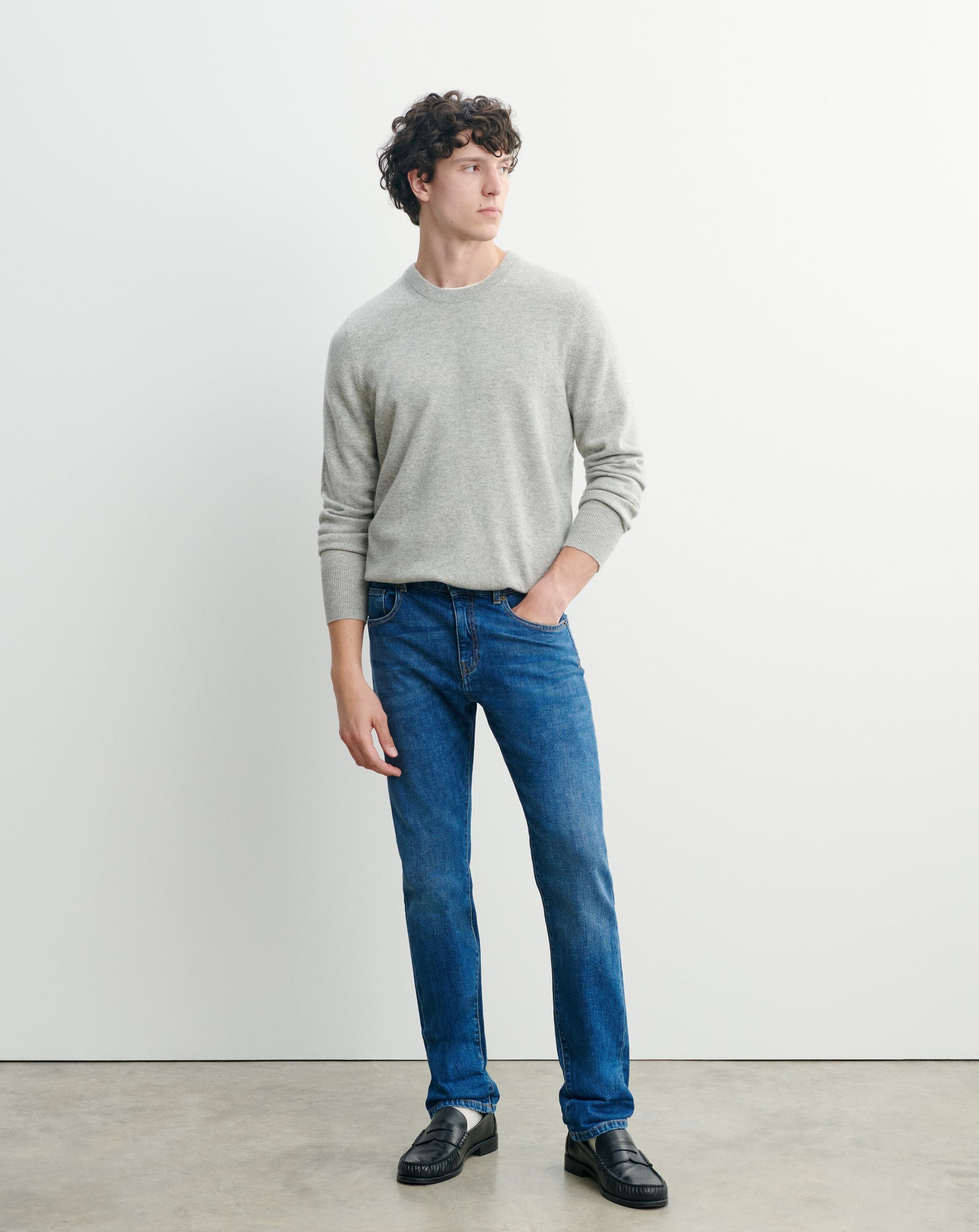 Jean denim délavé-VINTAGE BLUE-98% coton 2% elasthane