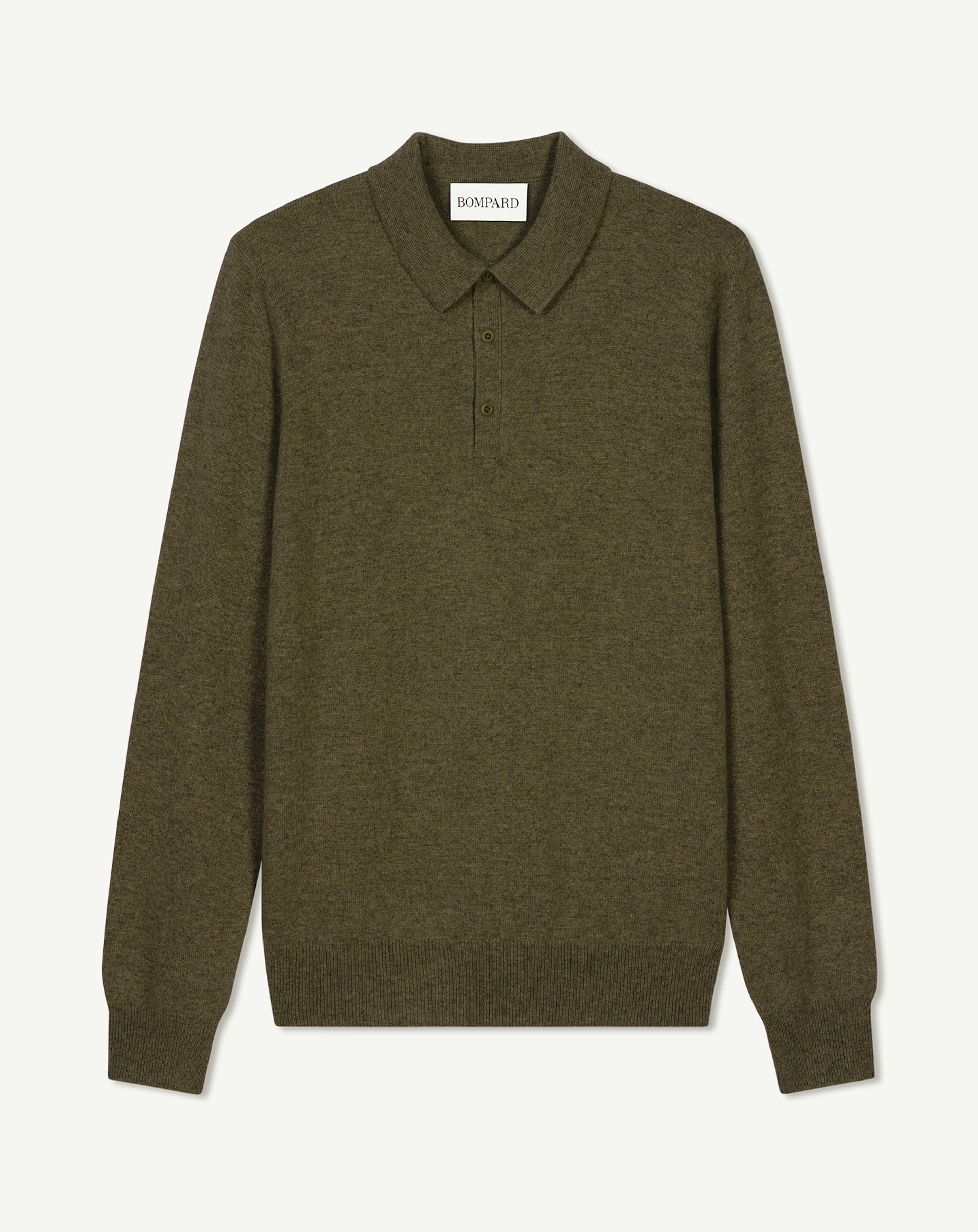 Polo manches longues-BRONZE-100% cachemire