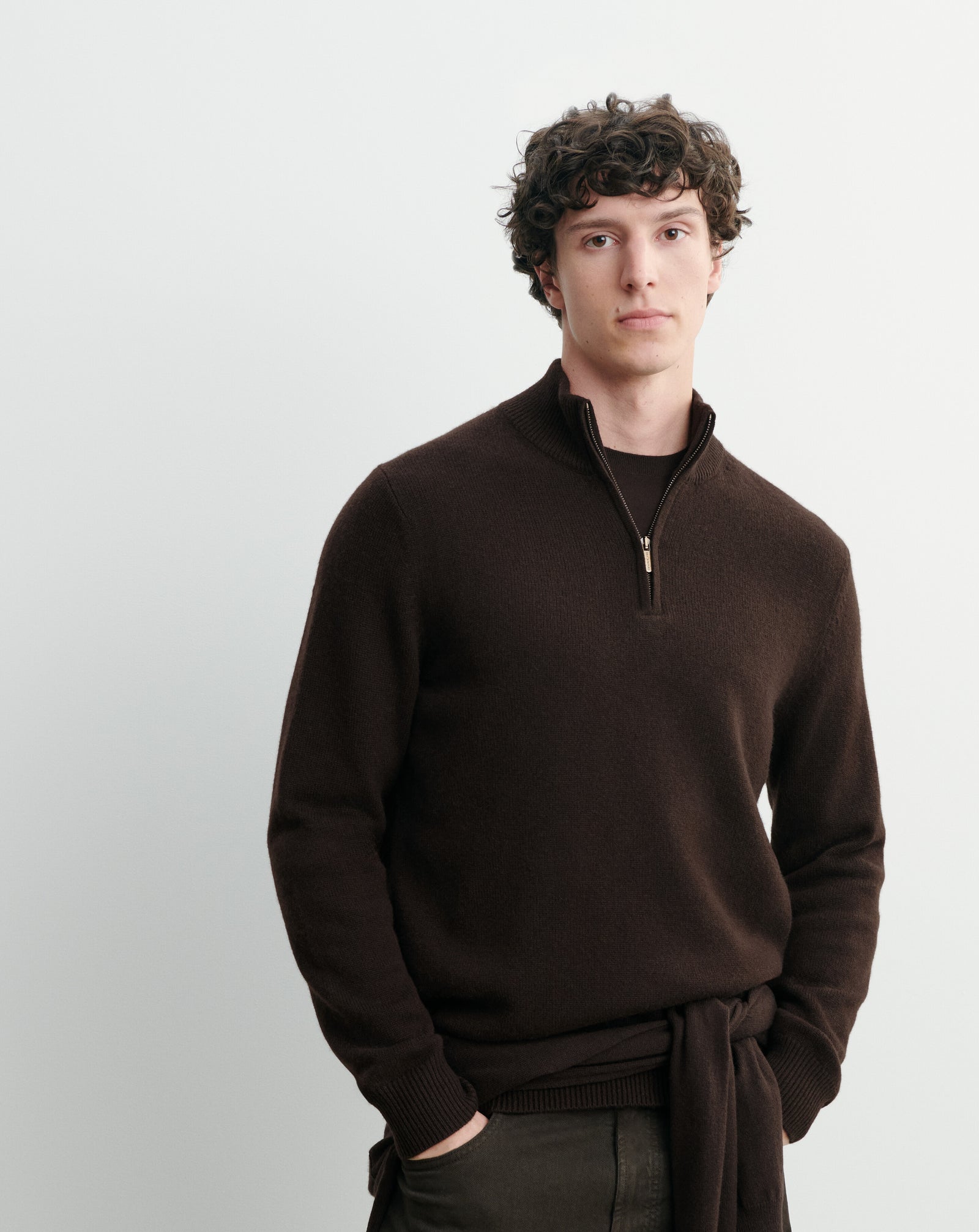 Pull camionneur-CHOCOLAT-100% cachemire