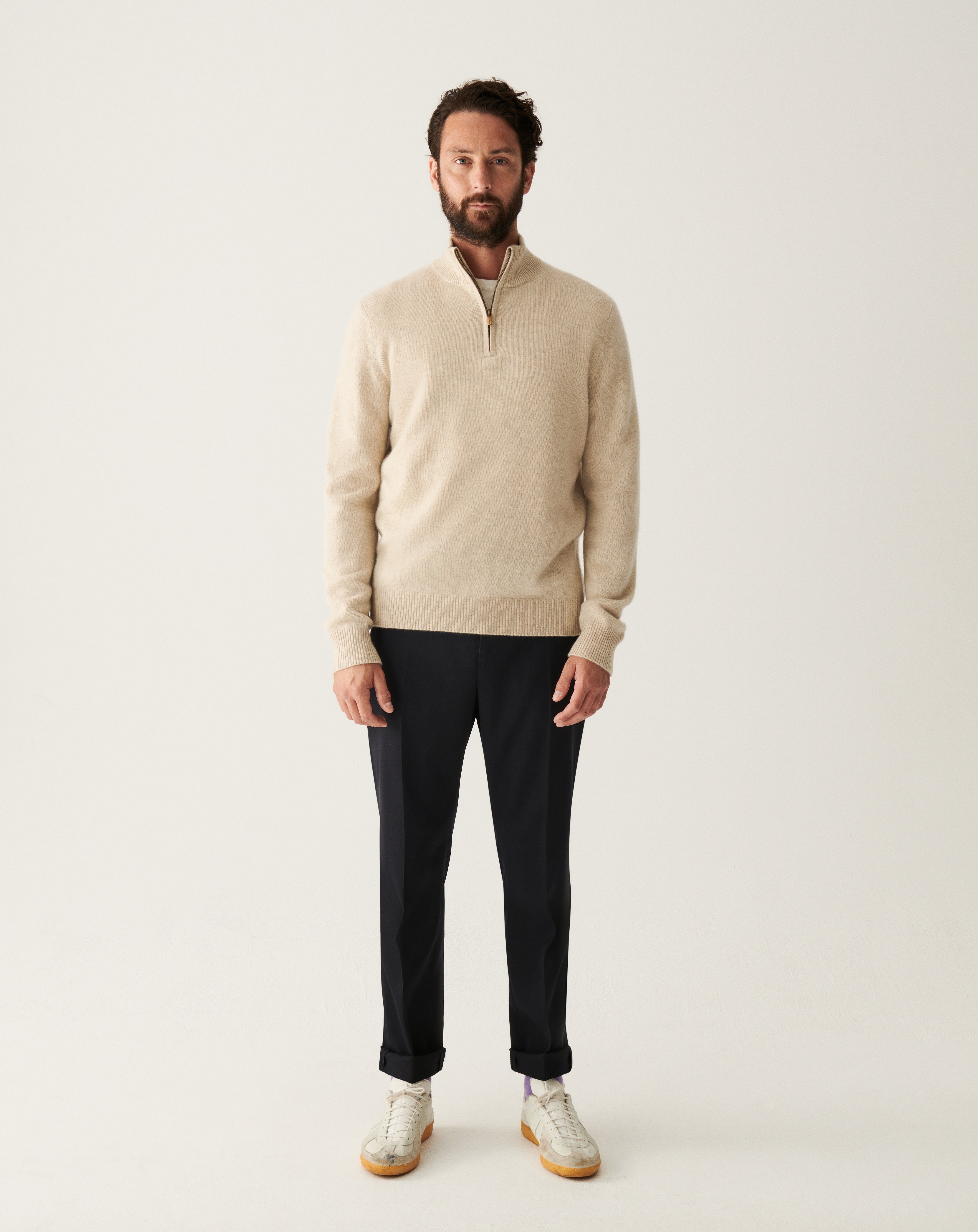 Pull camionneur 4 fils-AVOINE-100% cachemire