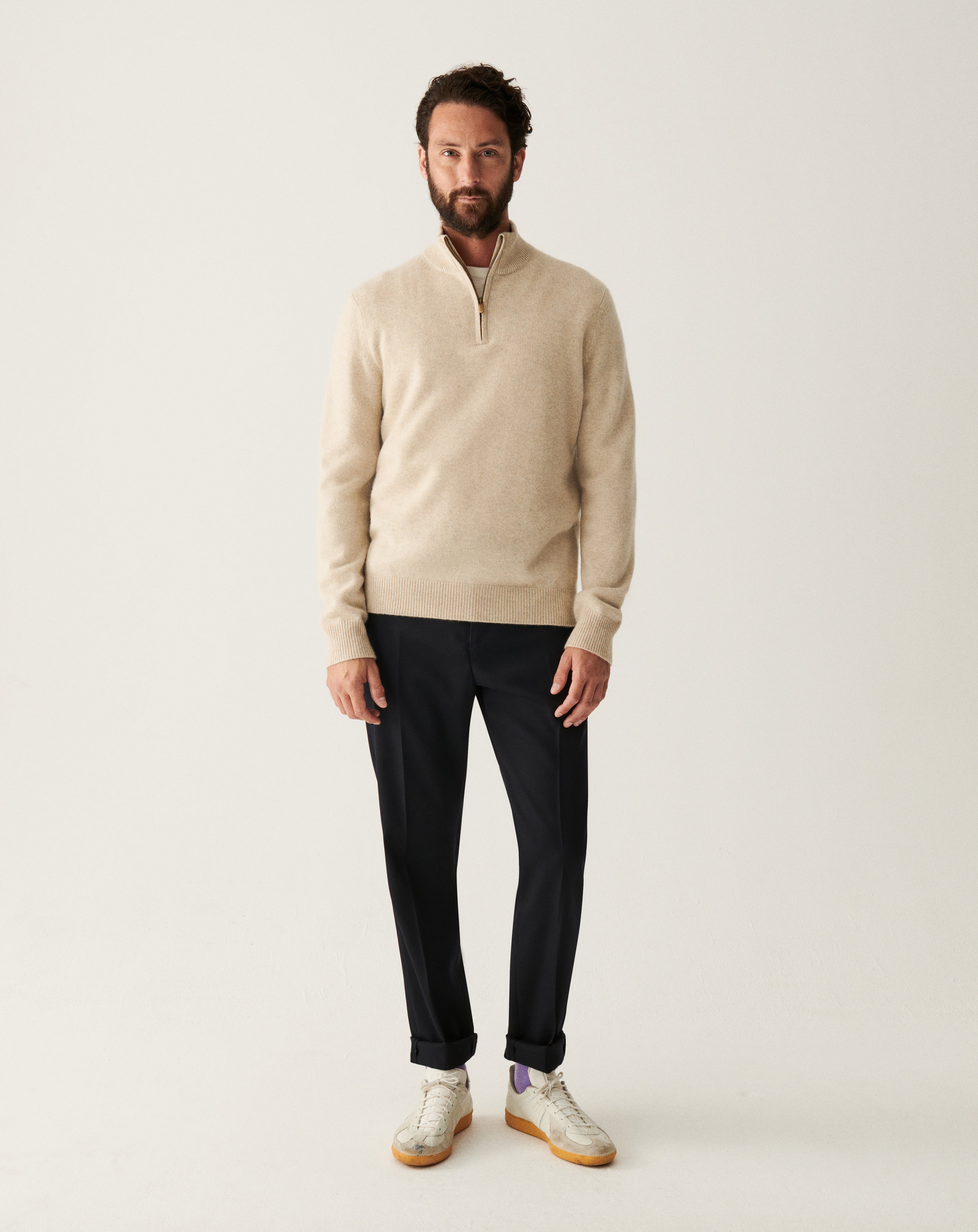 Pull camionneur 4 fils-AVOINE-100% cachemire