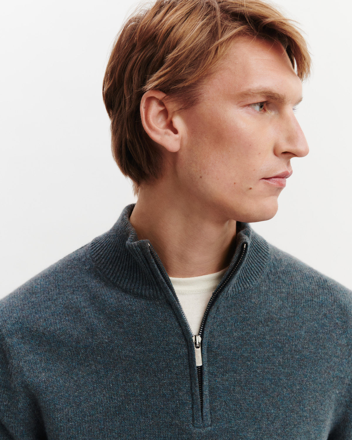 Pull camionneur Lazare-BLEU GRANIT-100% cachemire