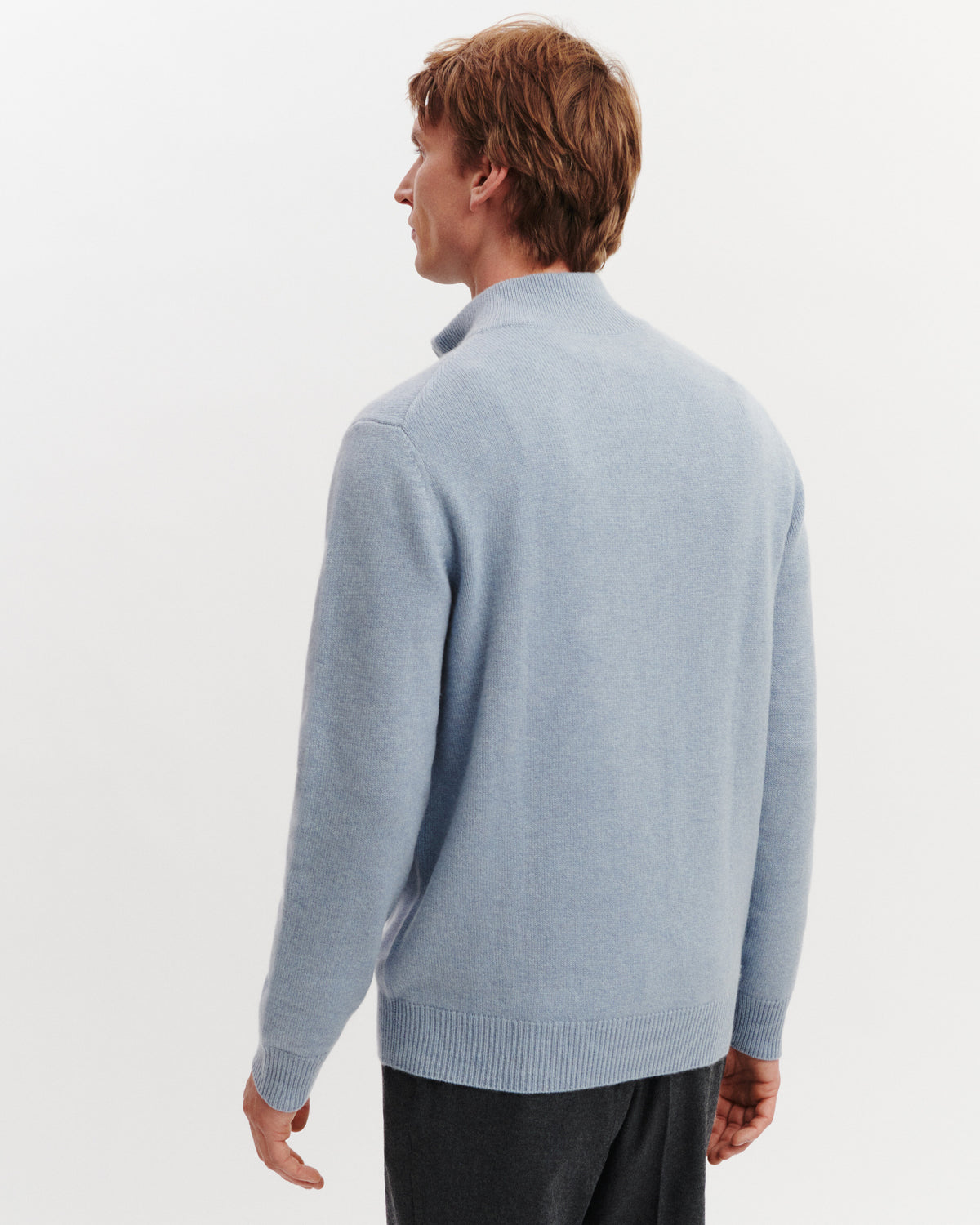 Pull camionneur Lazare-BLEU GLACIER-100% cachemire