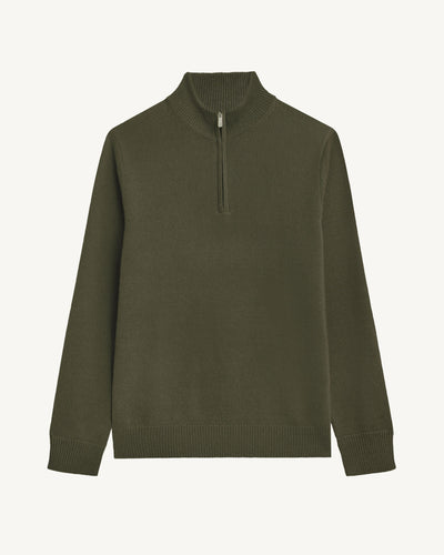 Pull camionneur-KAKI KOMBU-100% cachemire
