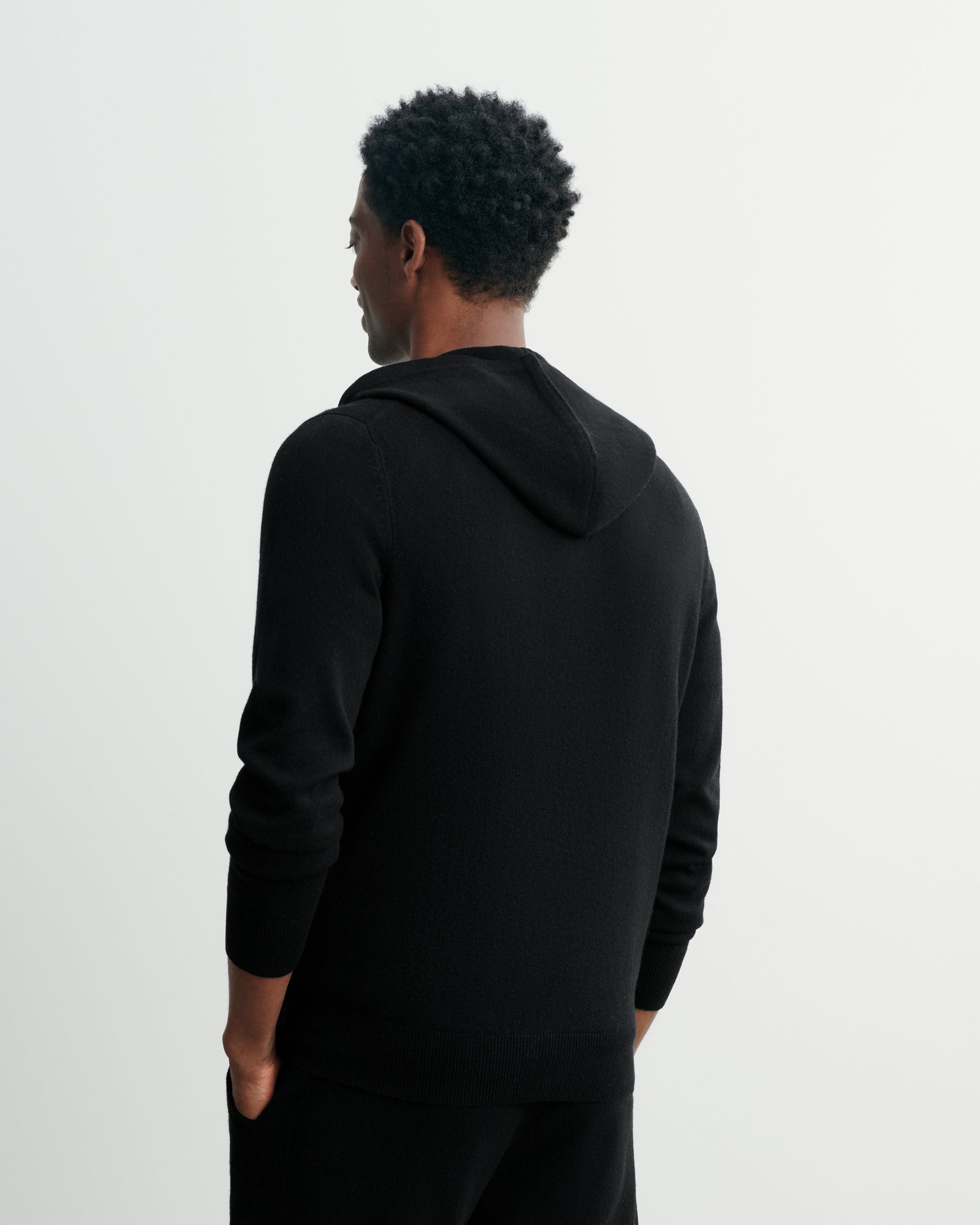 Pull à capuche zippé-NOIR-100% cachemire