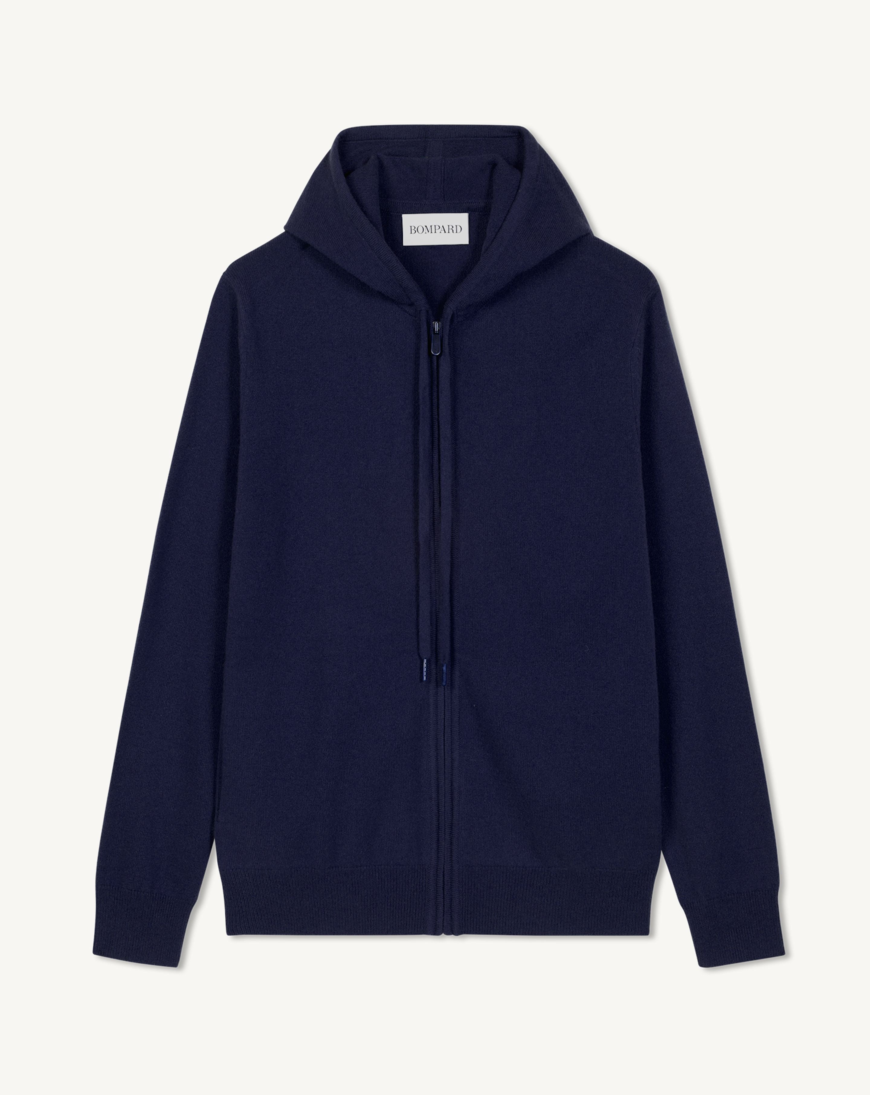 Hoodie-MARINE-100% CACHEMIRE