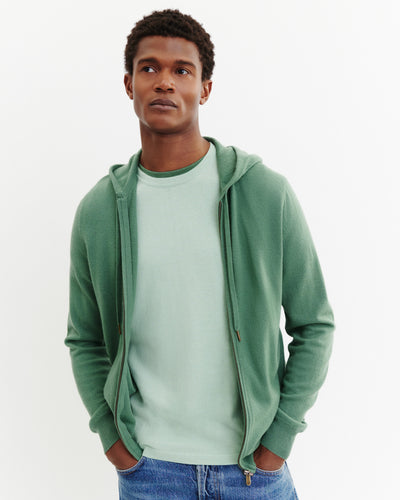 Pull à capuche zippé-JADE-100% cachemire