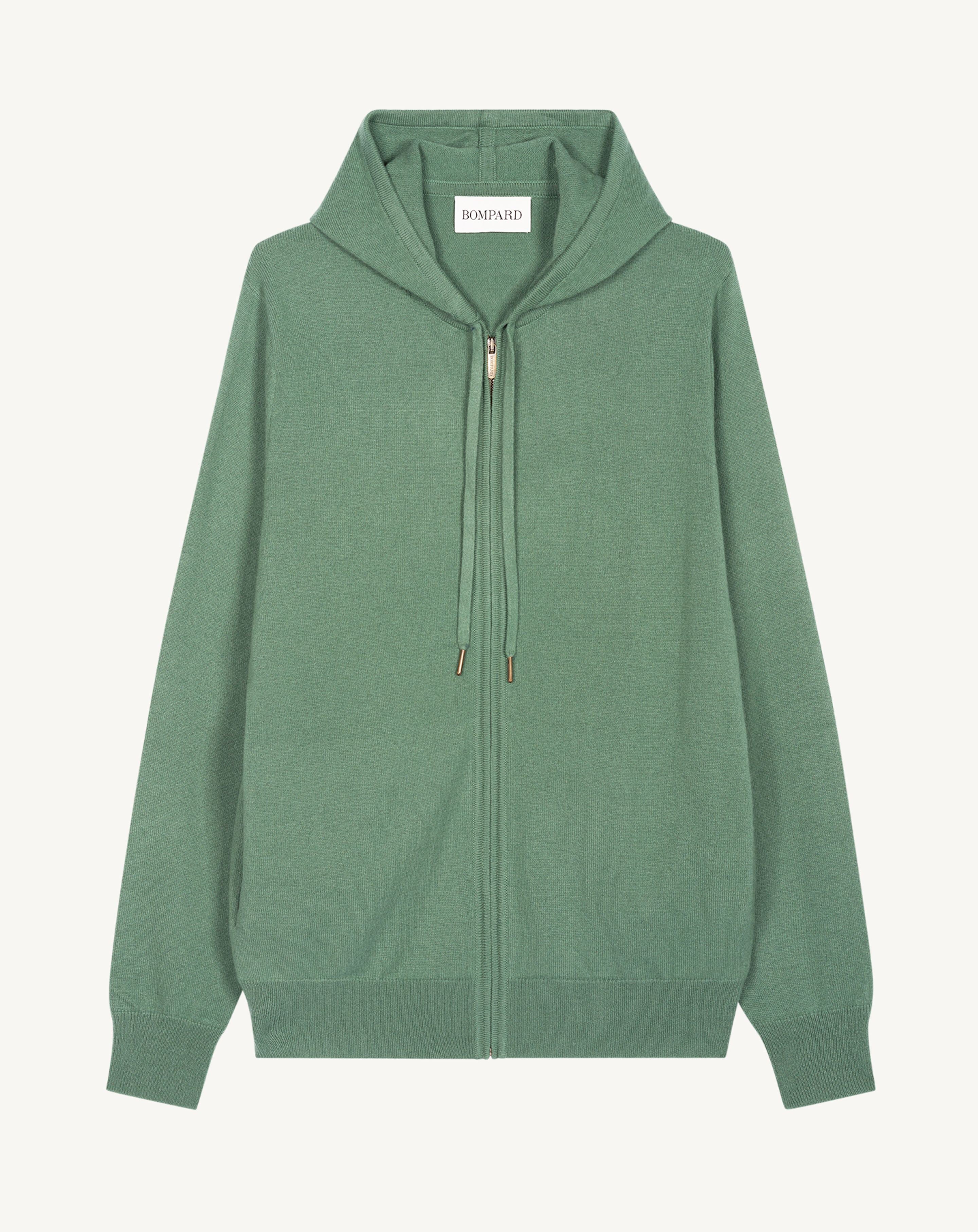 Pull à capuche zippé-JADE-100% cachemire