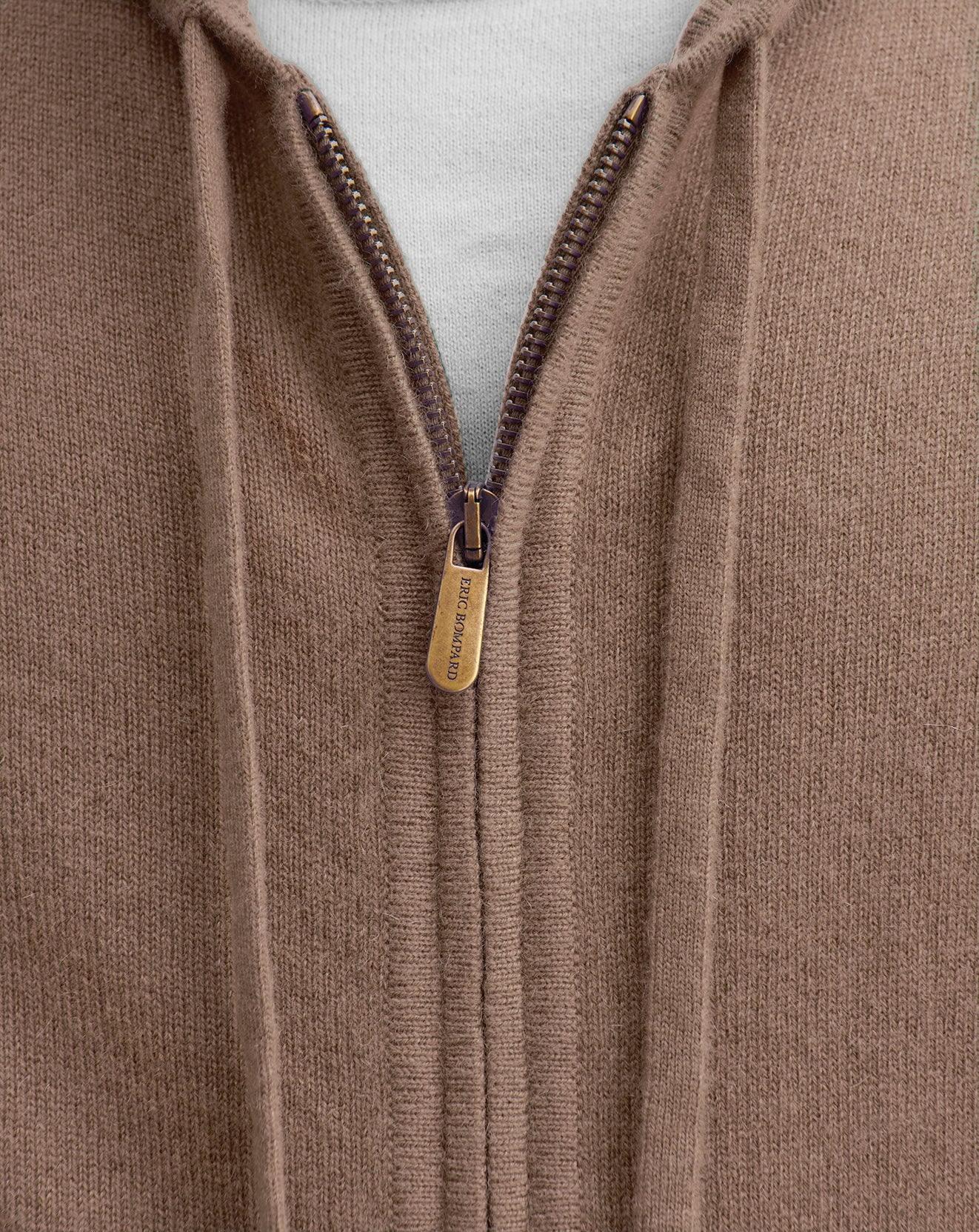 Pull à capuche zippé-MILLET-100% cachemire