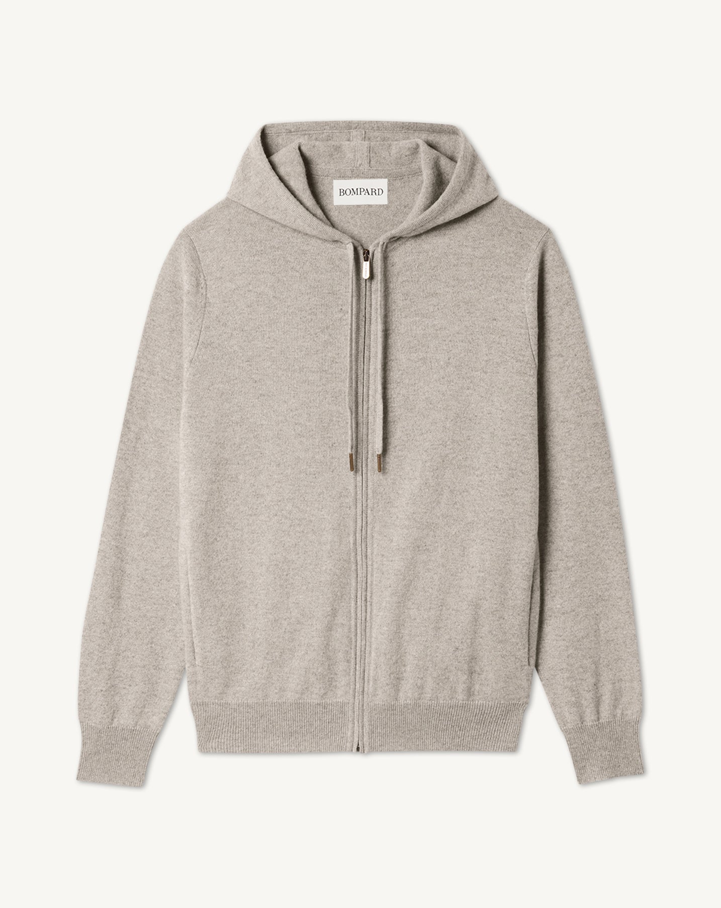 Hoodie-GRIS ARGENTE-100% CACHEMIRE