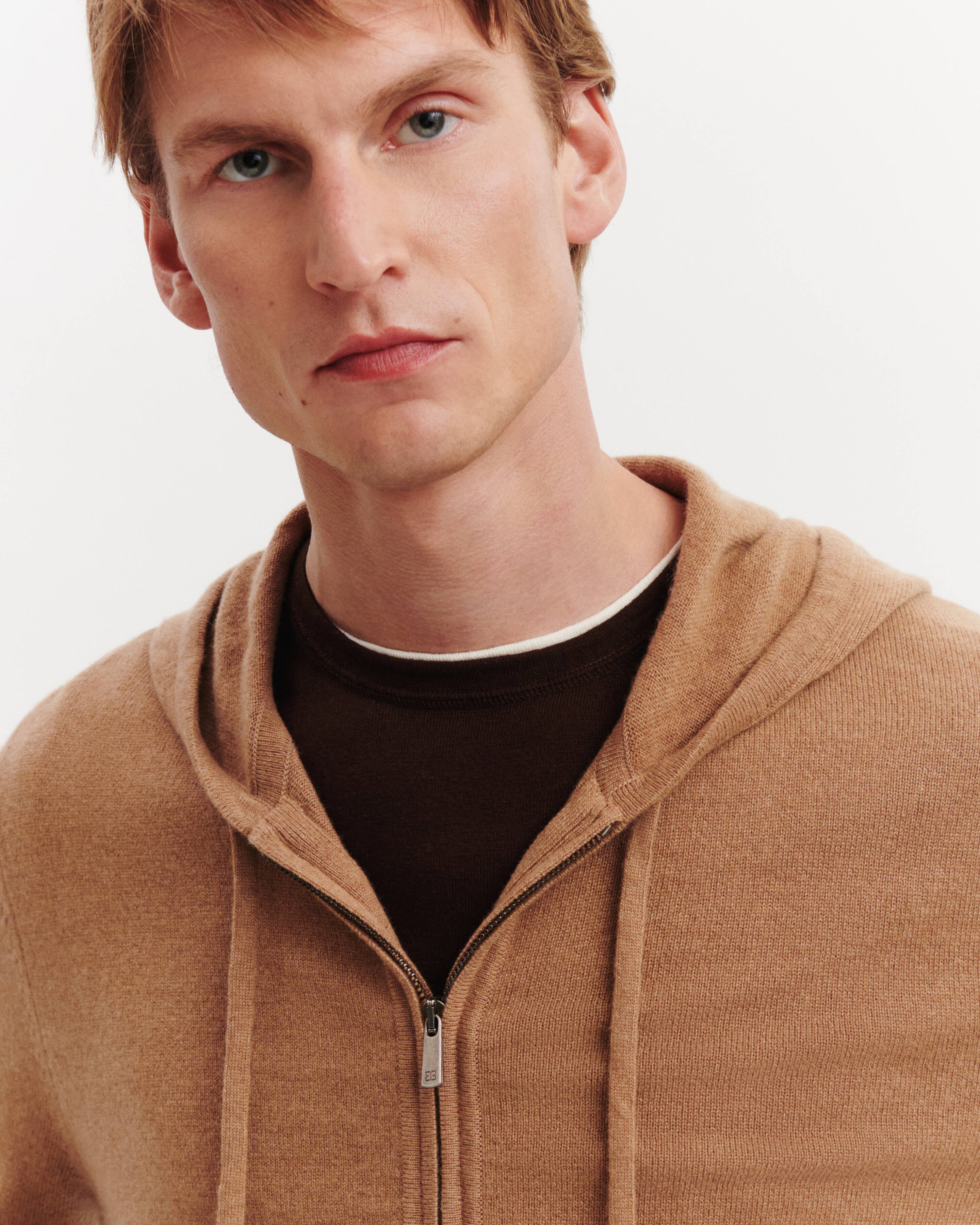 Pull à capuche zippé-KRAFT-100% cachemire