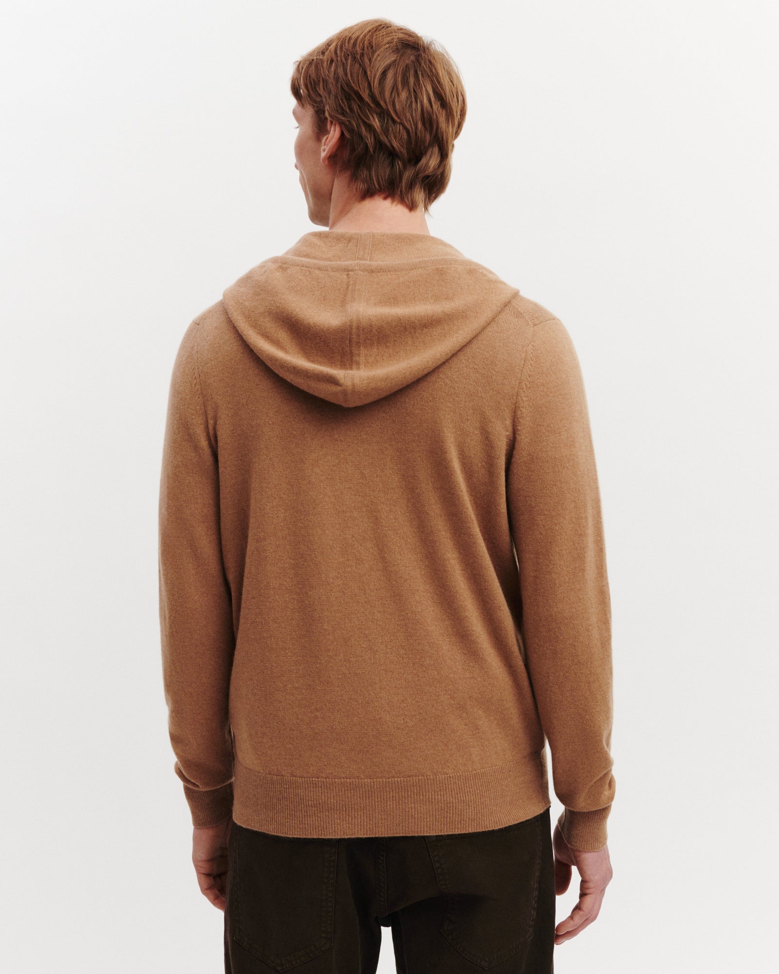 Pull à capuche zippé-KRAFT-100% cachemire