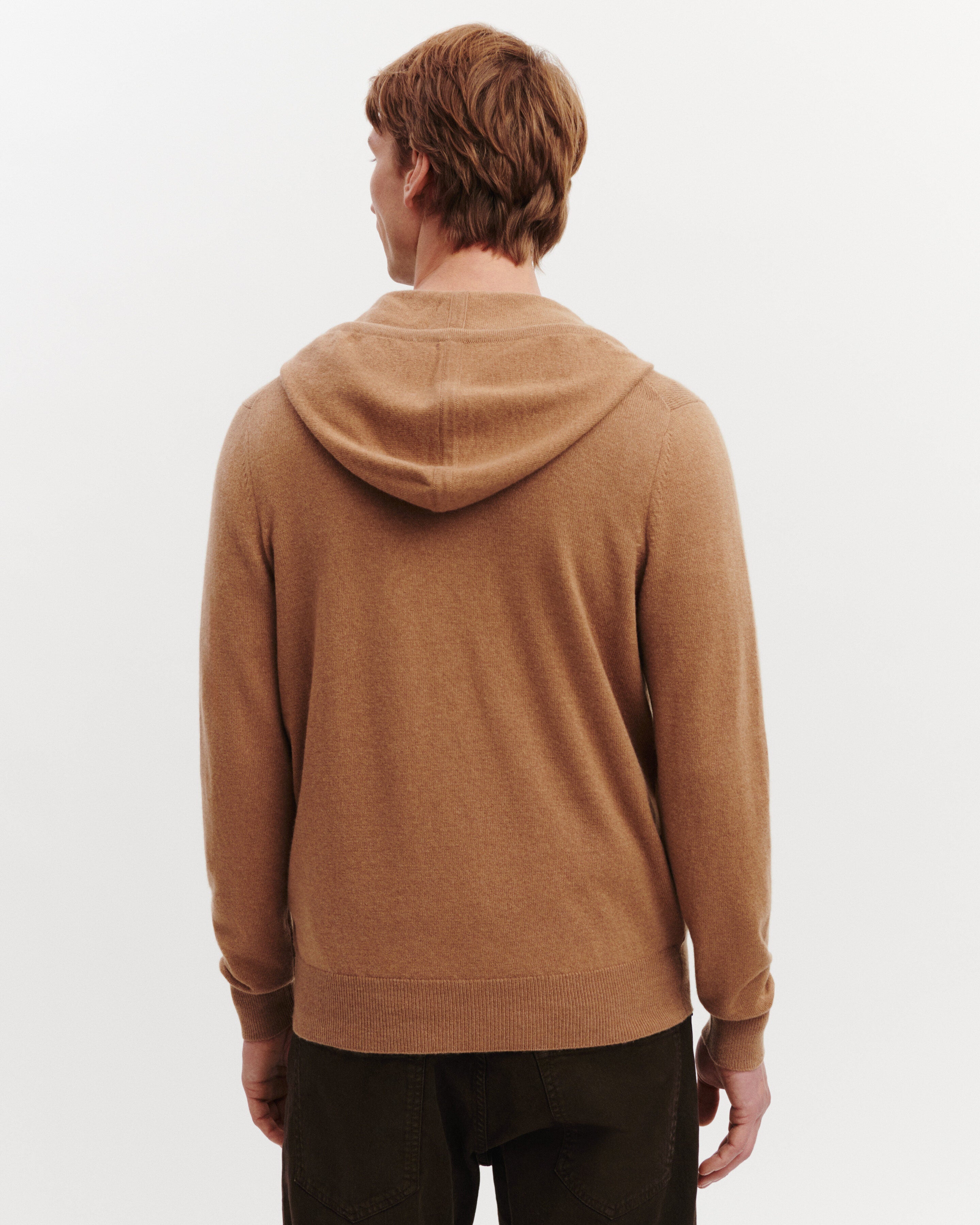 Pull à capuche zippé-KRAFT-100% cachemire