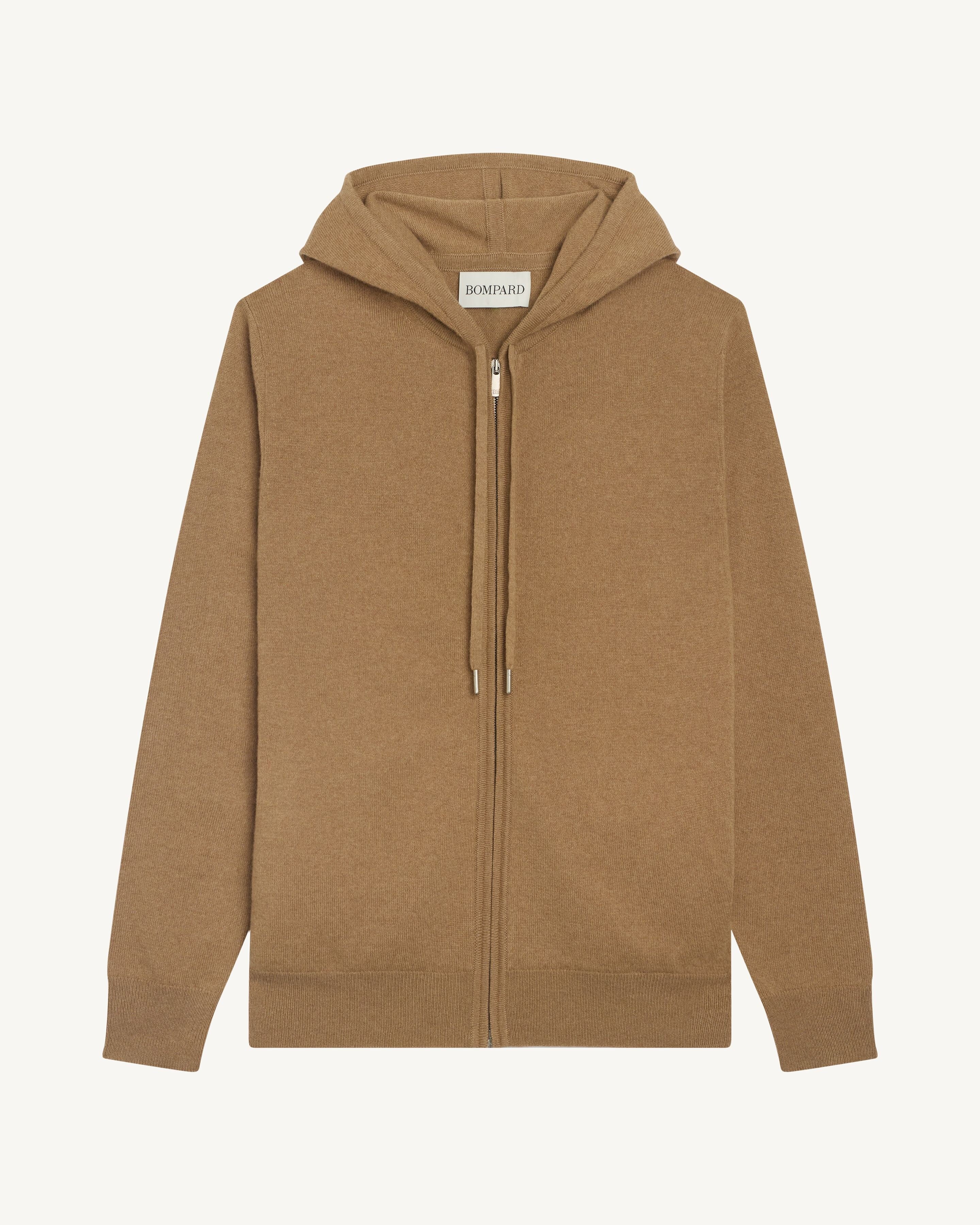 Pull à capuche zippé-KRAFT-100% cachemire