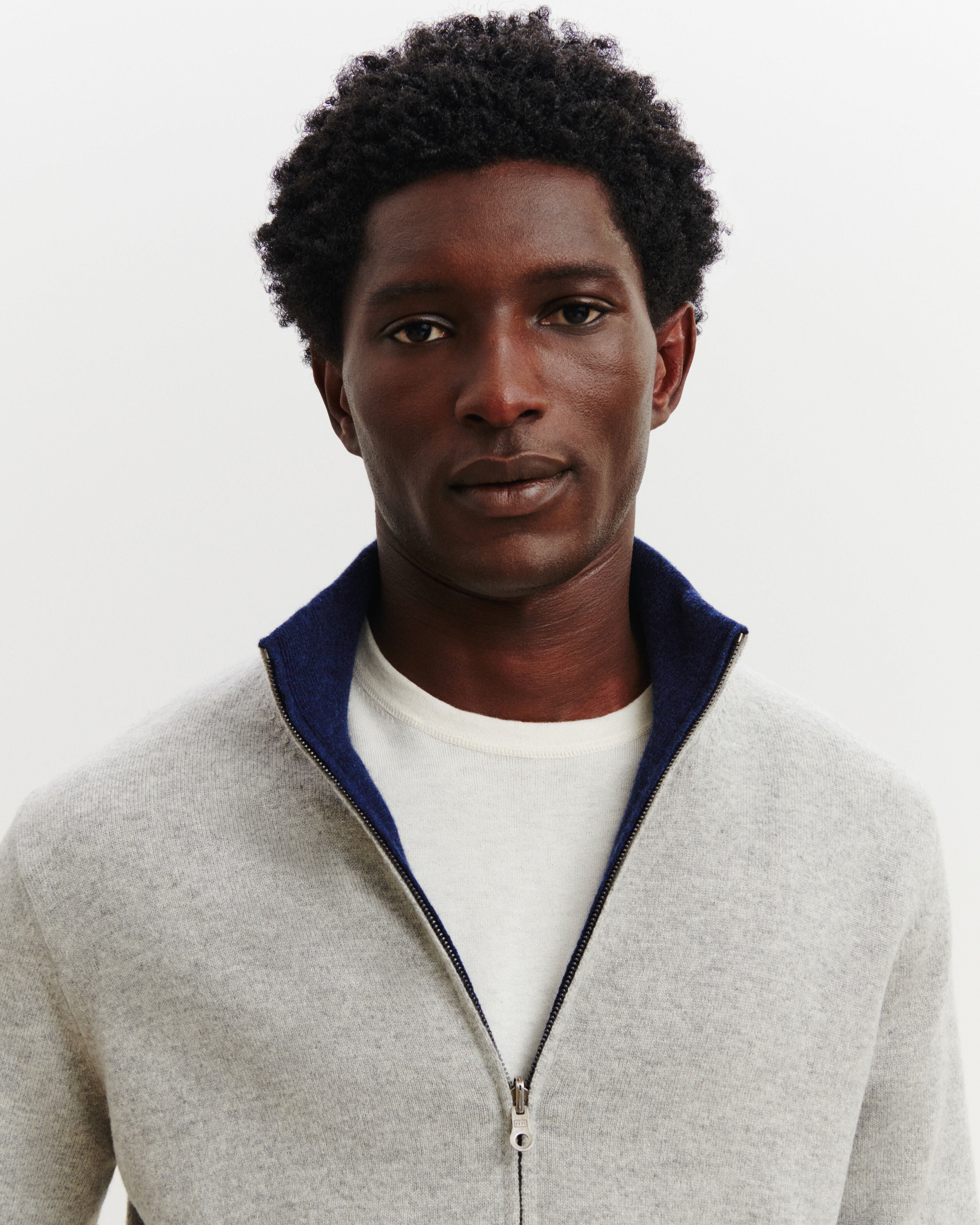 Blouson réversible Corto-BLEU NOCTURNE/GRIS ARGENTE-100% cachemire