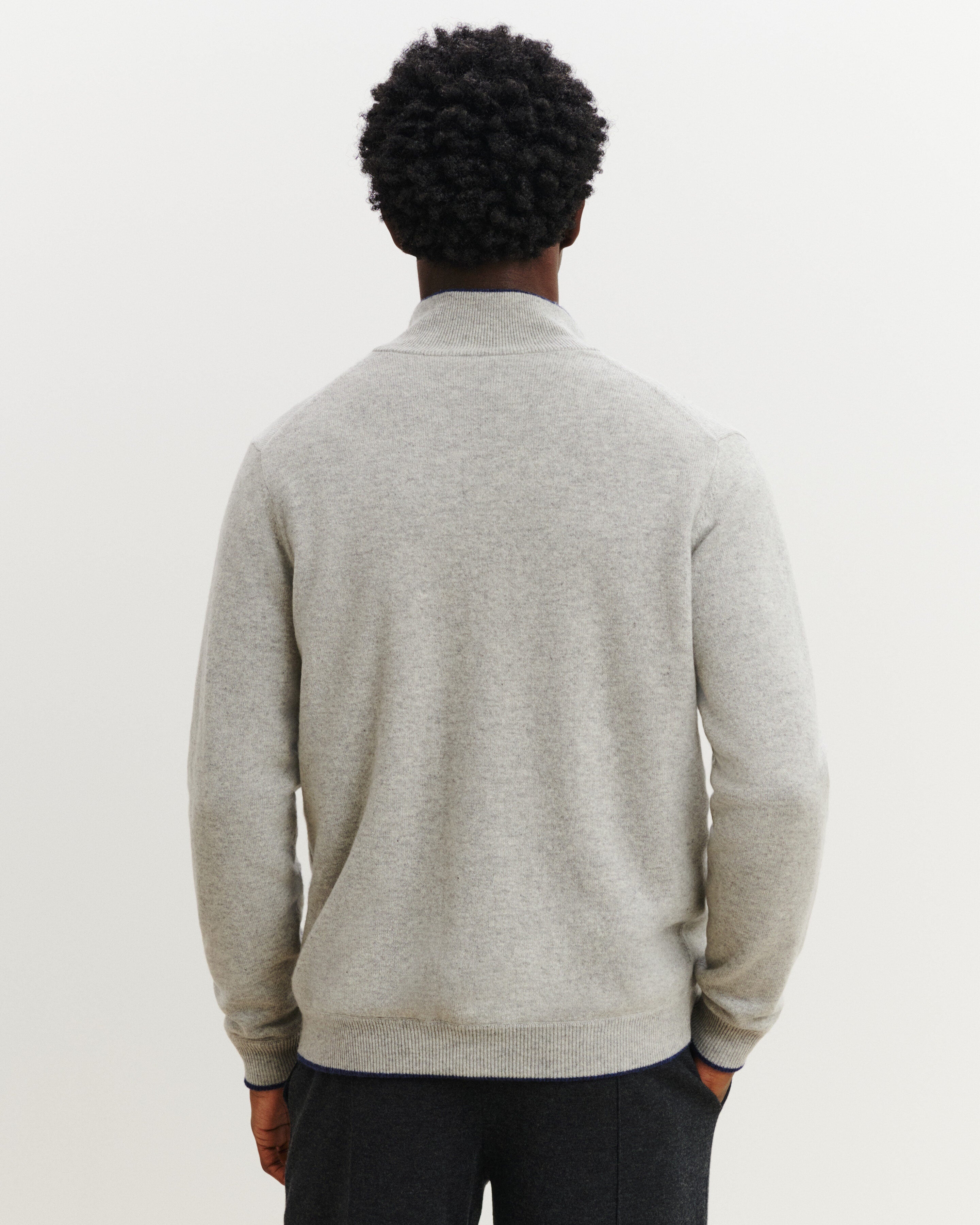 Blouson réversible Corto-BLEU NOCTURNE/GRIS ARGENTE-100% cachemire