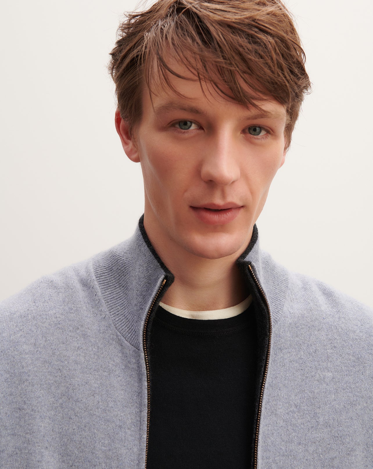 Blouson réversible-KHOL/BLEU MONTAGNE-100% cachemire